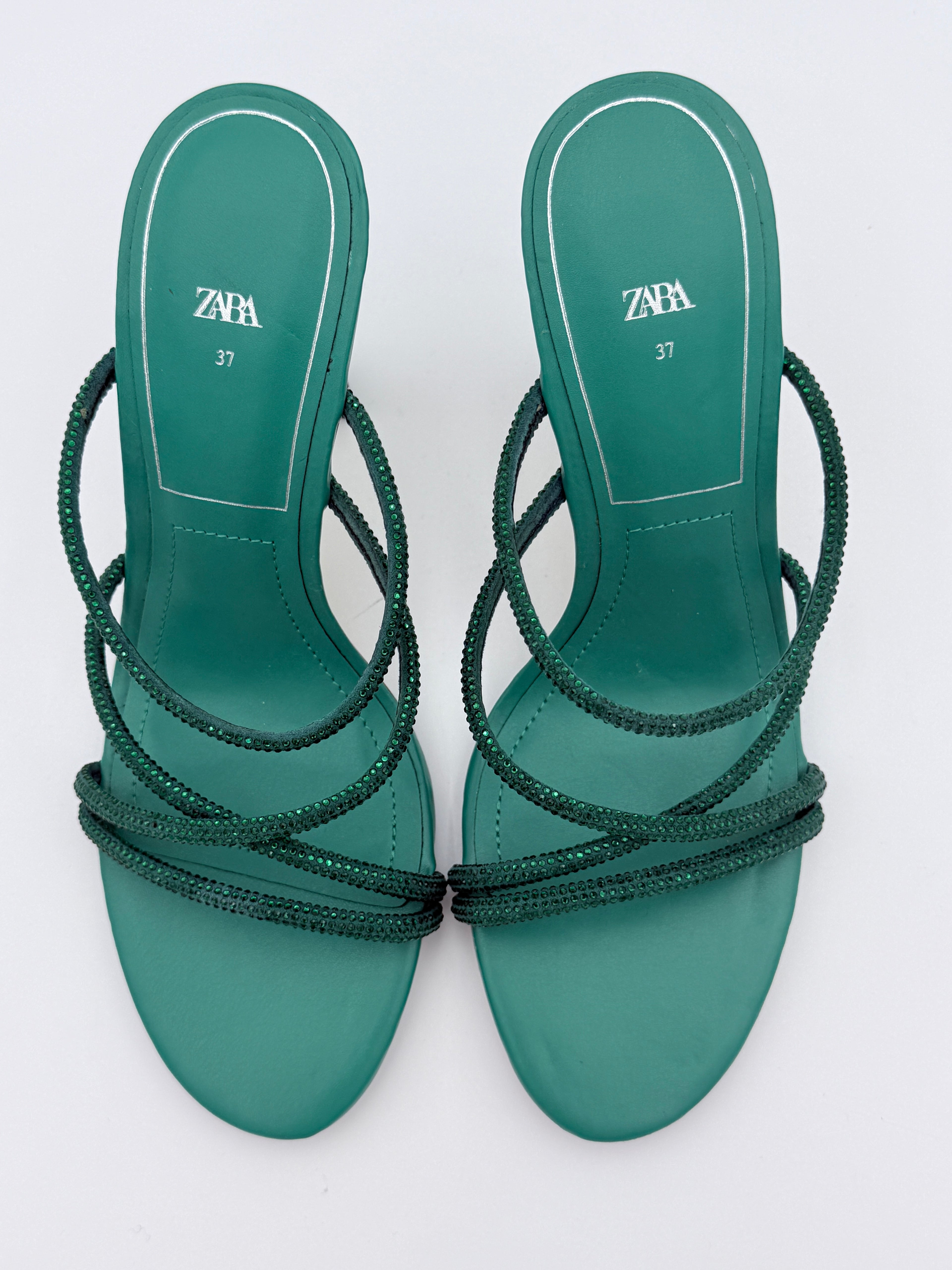 Zara Green Crystal Sandal New size 37