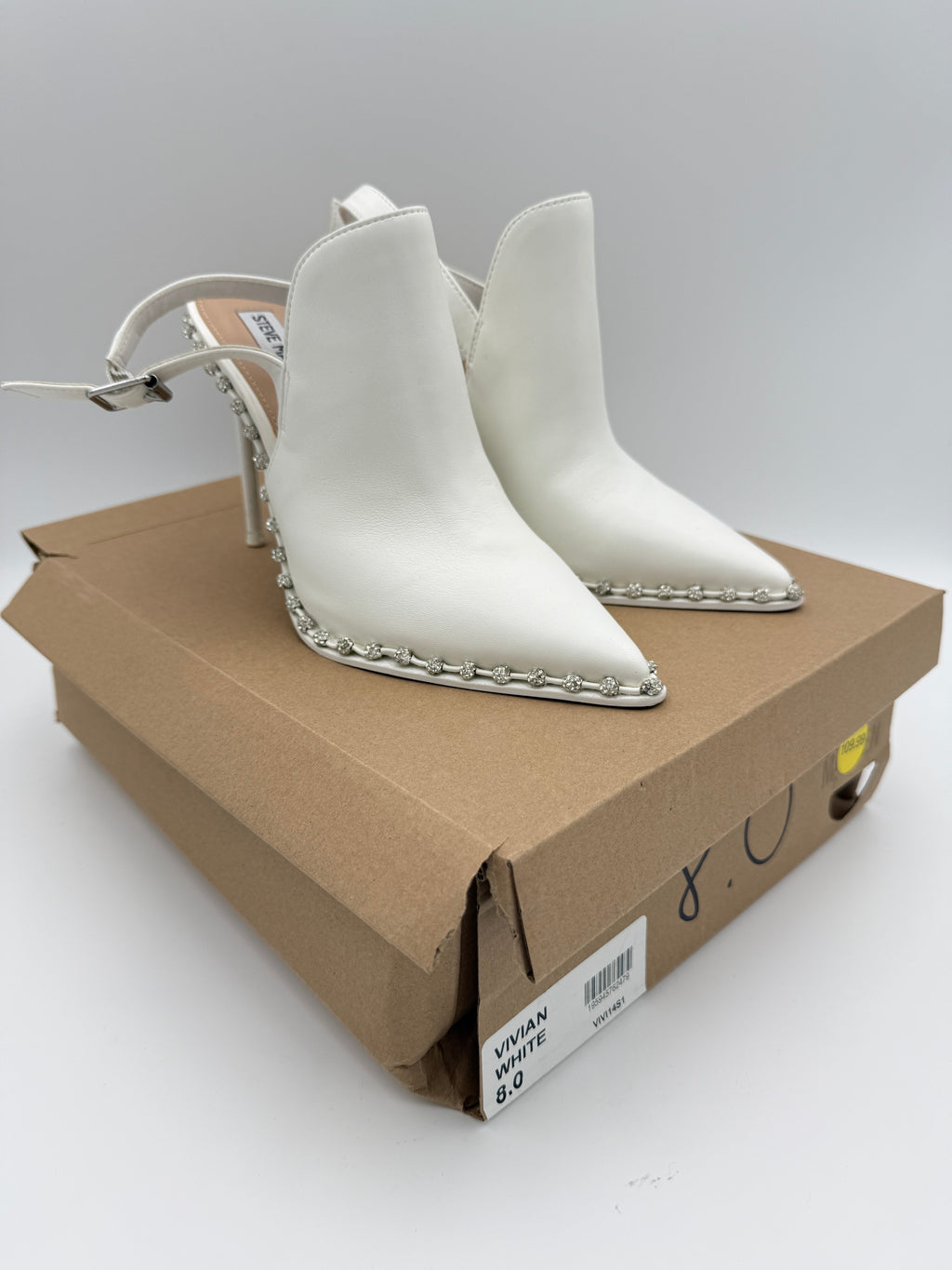 Steve Maden Vivian White heel Size 8