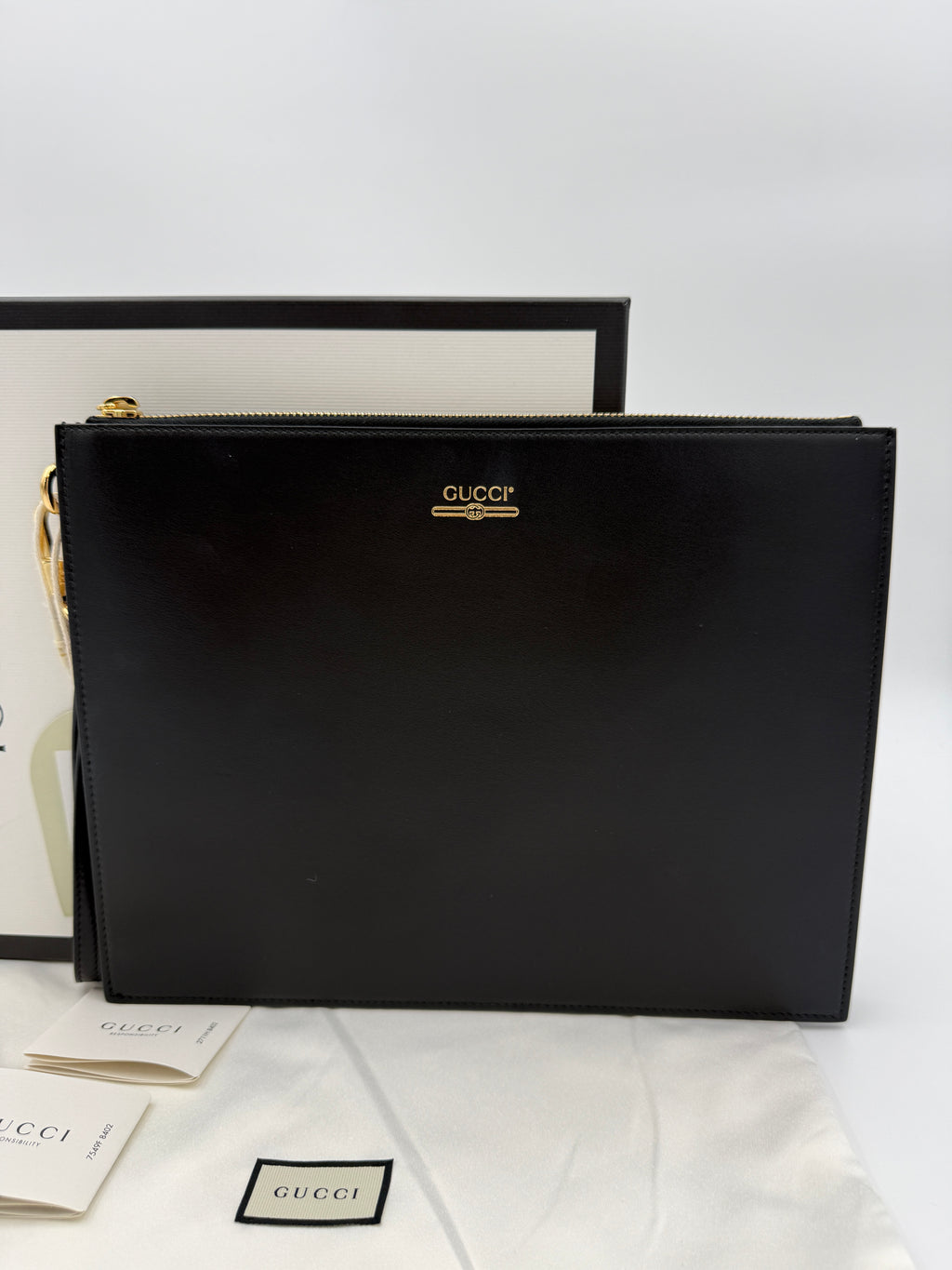 GUCCI CALFSKIN BLACK CLUTCH