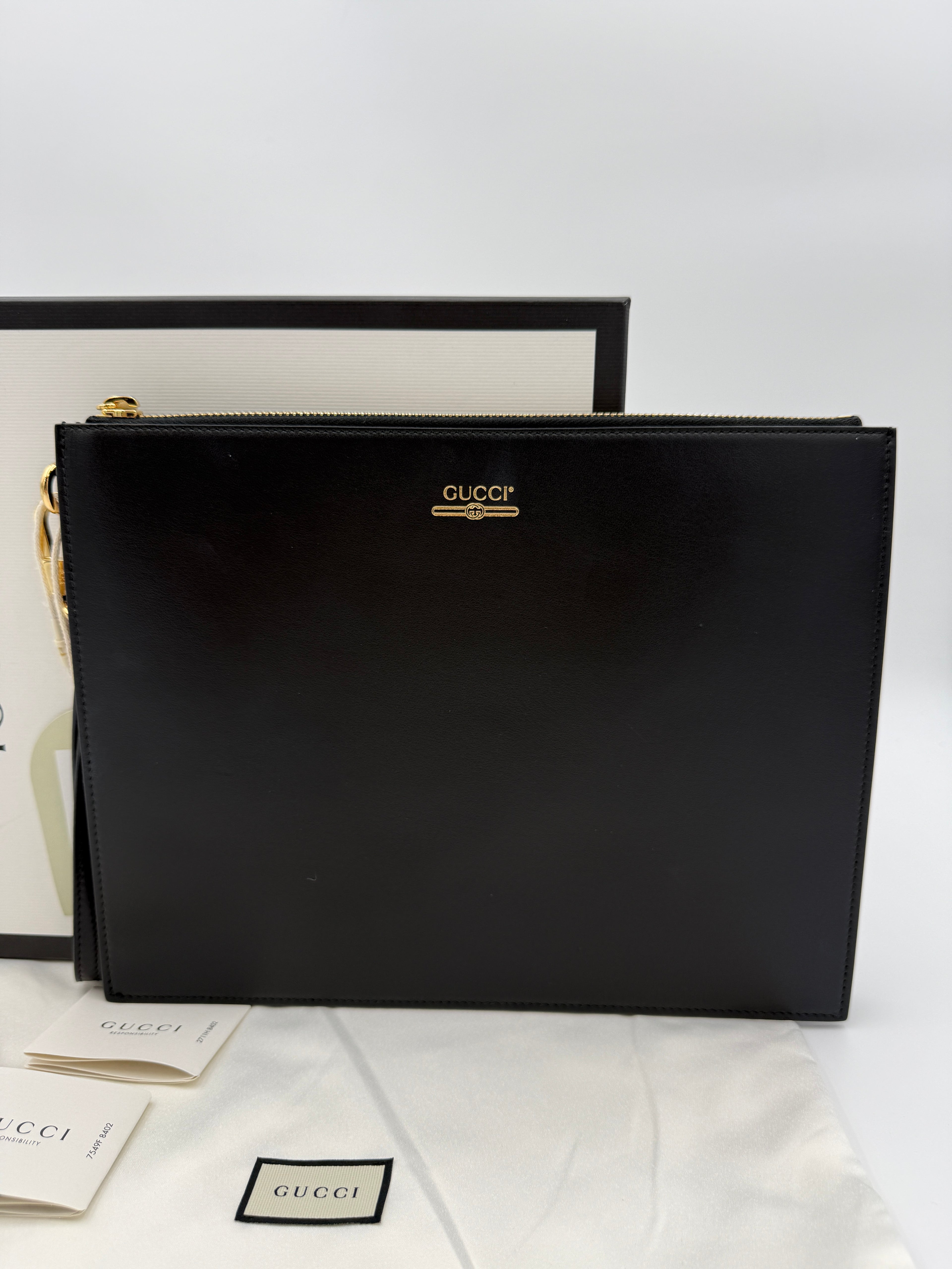 GUCCI CALFSKIN BLACK CLUTCH