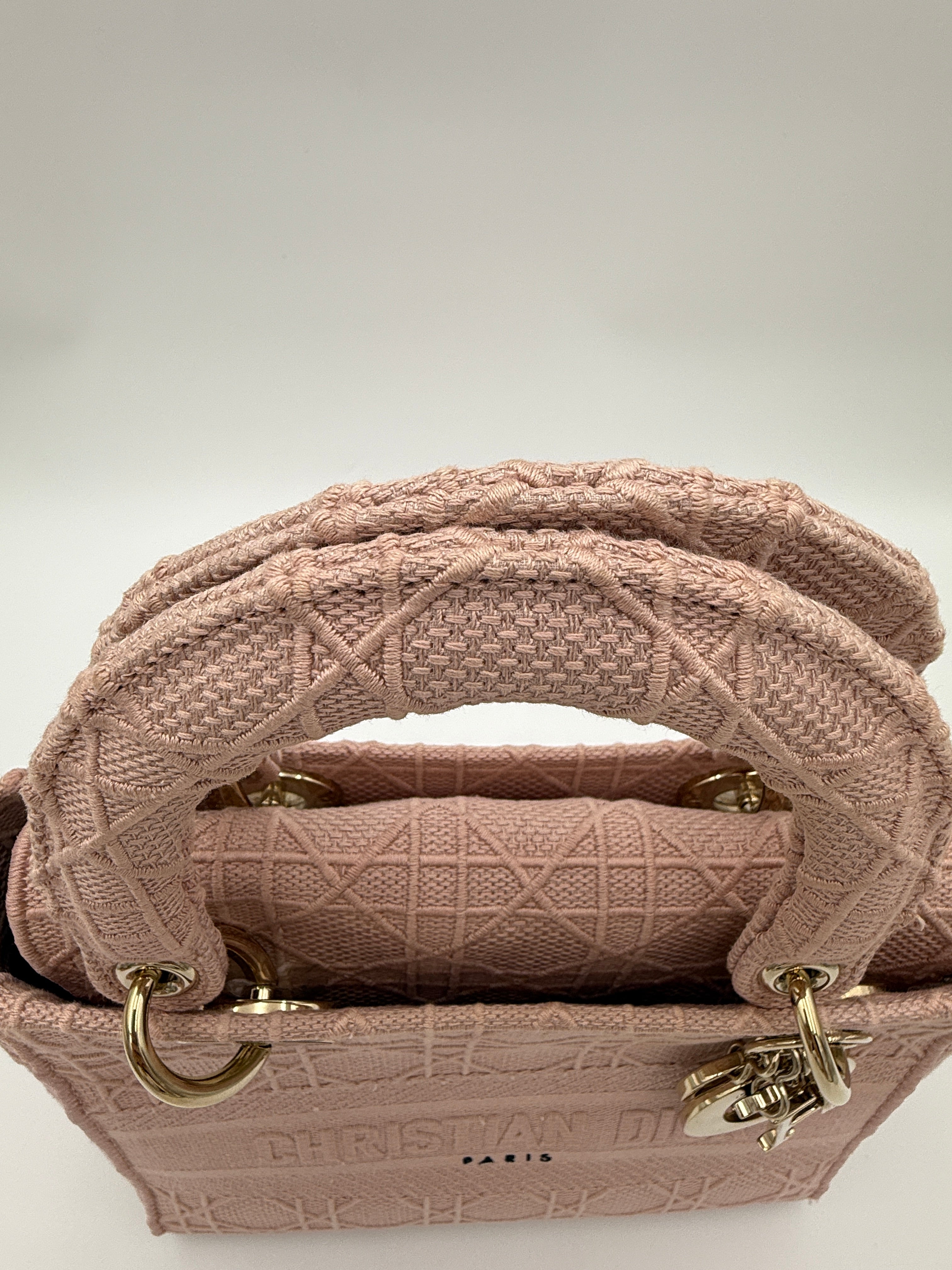 Lady Dior Cannage Rosewood Canvas