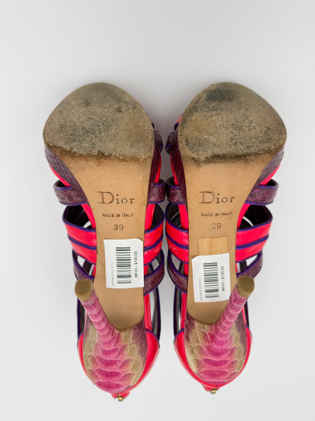 Dior Neon Pink Patent Heel Size 39