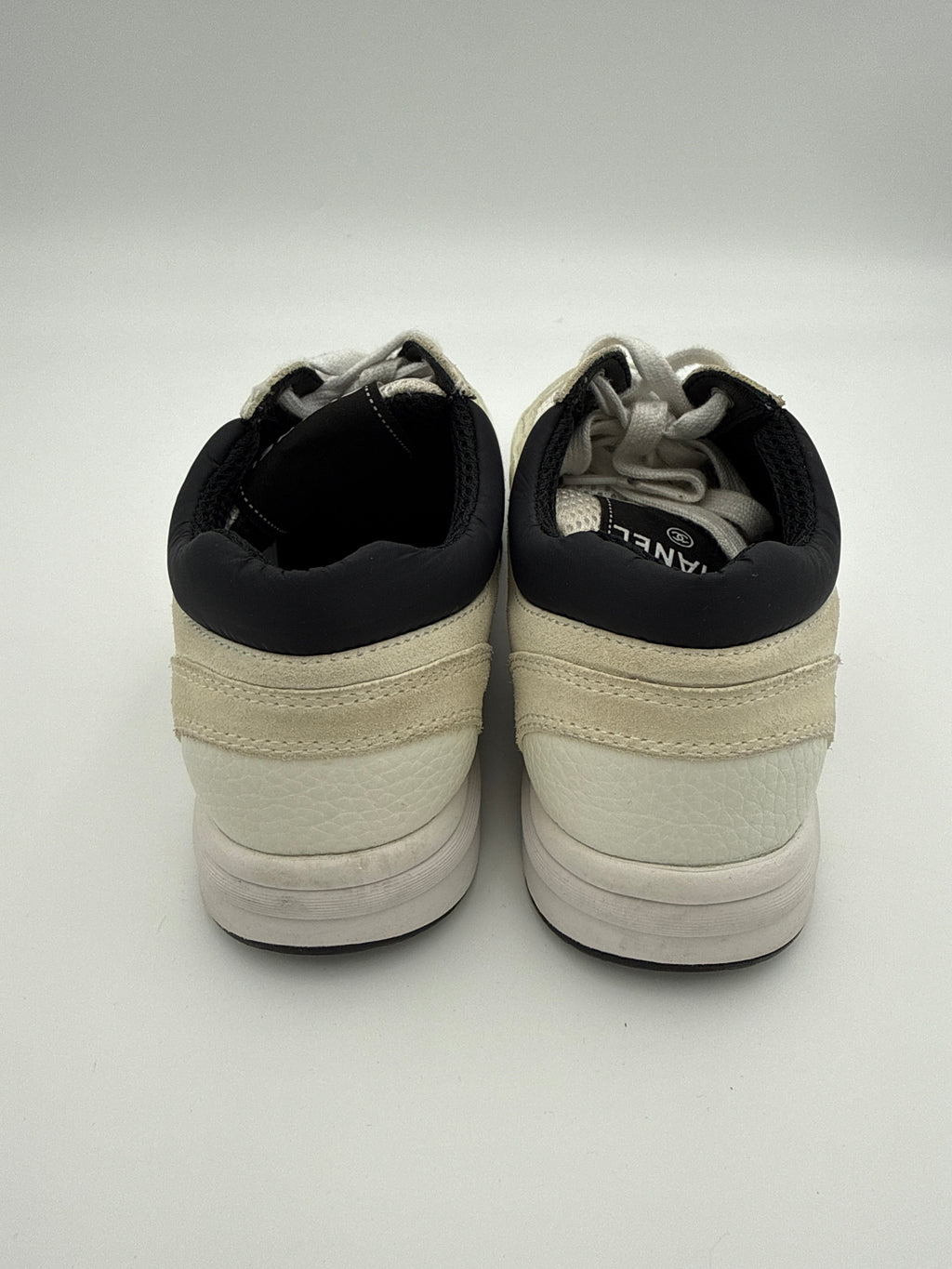 Chanel White Mesh and Suede Sneaker size 36