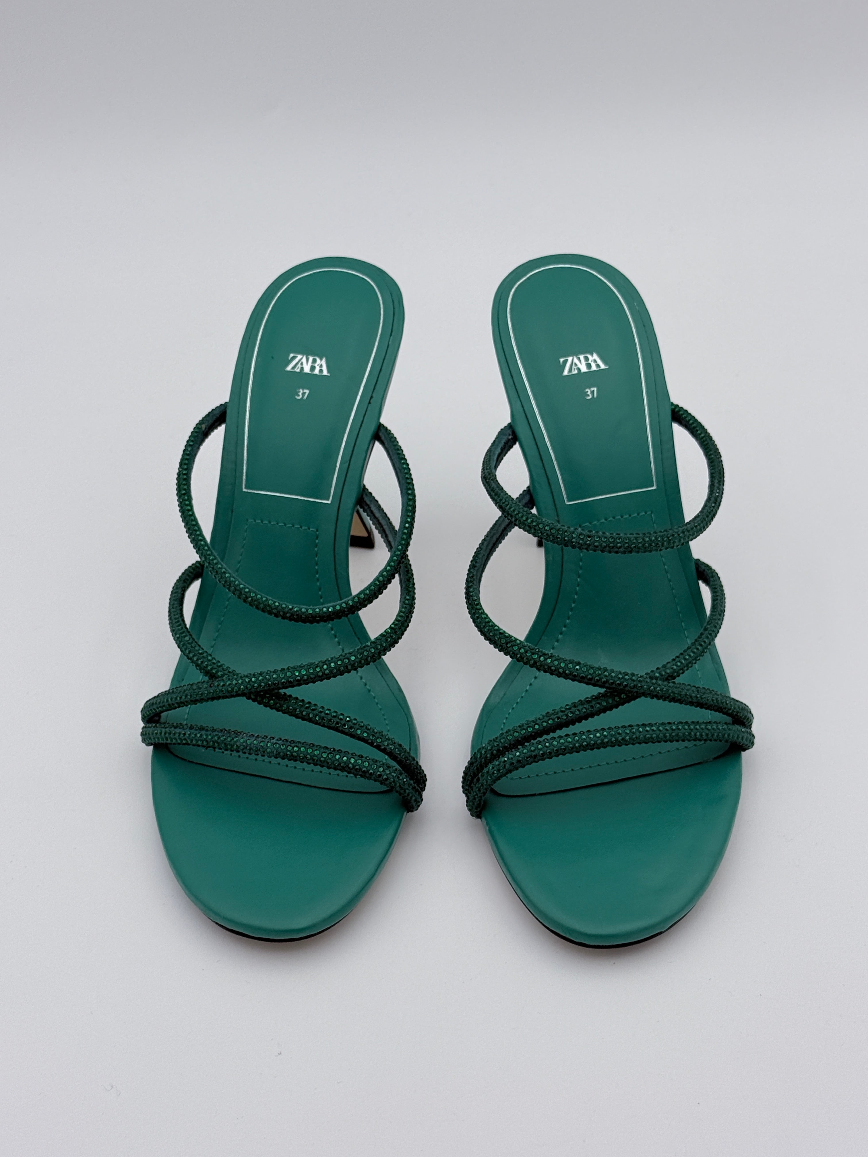 Zara Green Crystal Sandal New size 37