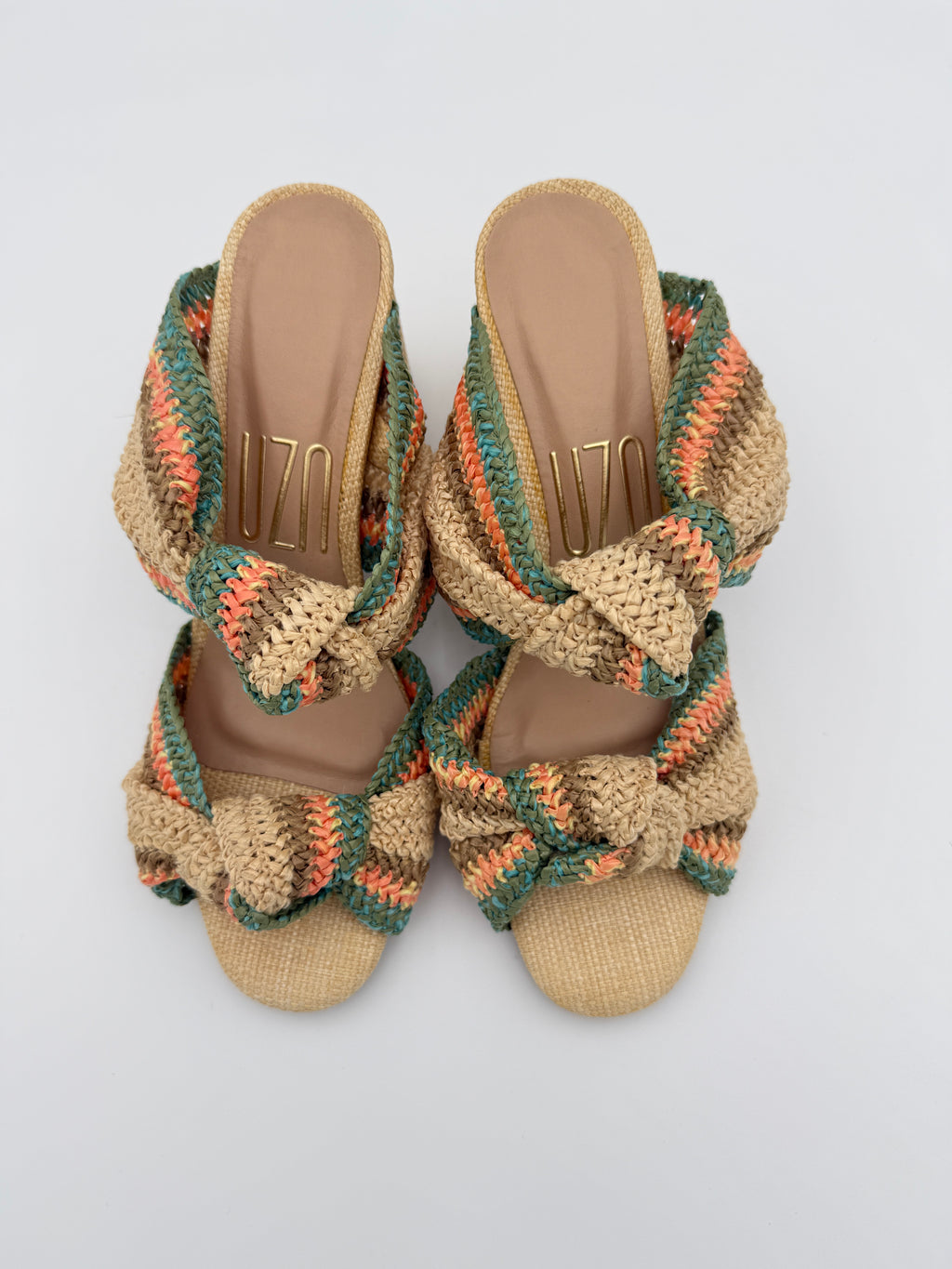 Uza Natural Straw Sandal Size 7