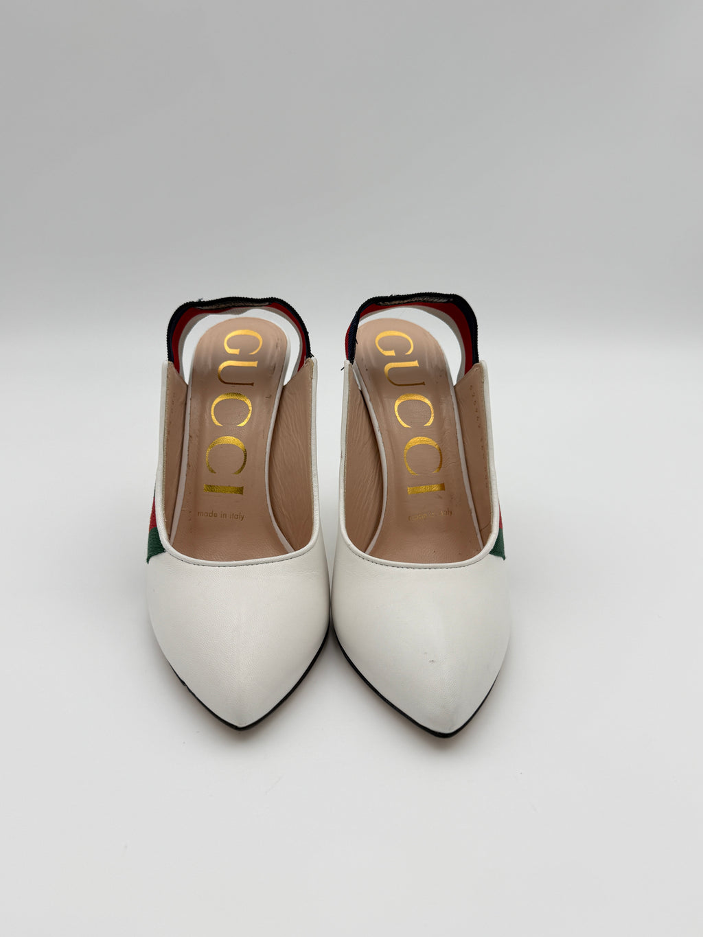 gucci white sylvie sling back size 36,5