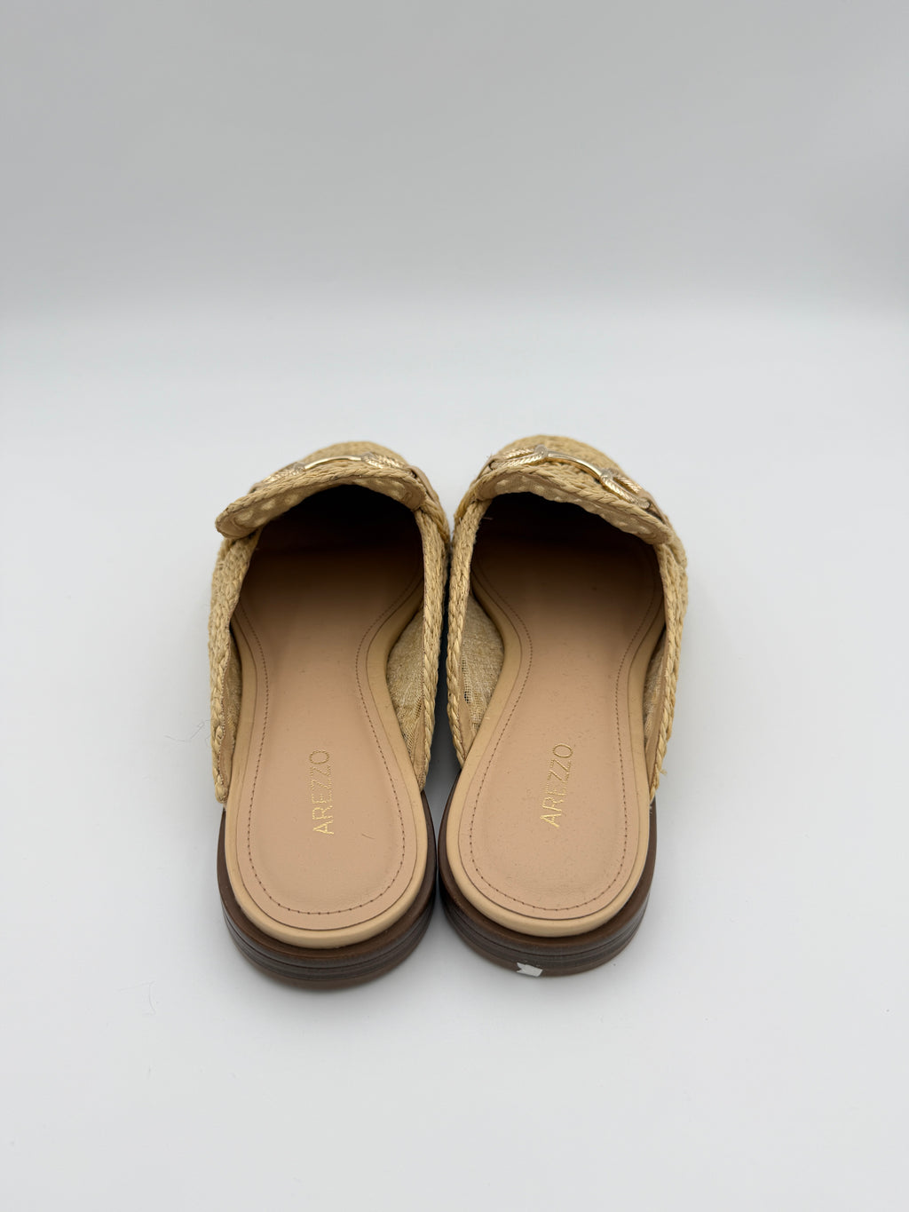 Arezzo raffia beige Mule Size 9