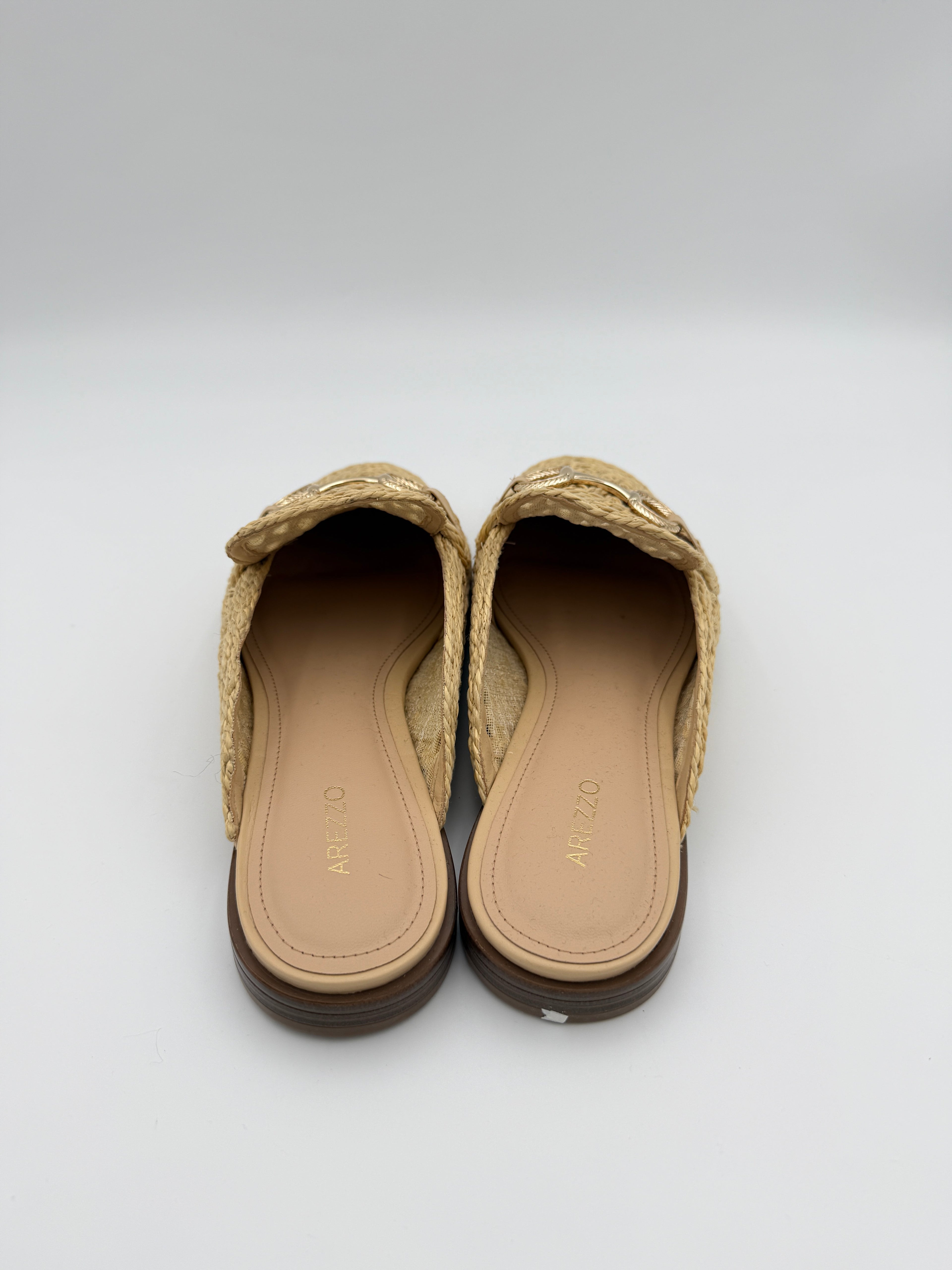Arezzo raffia beige Mule Size 9