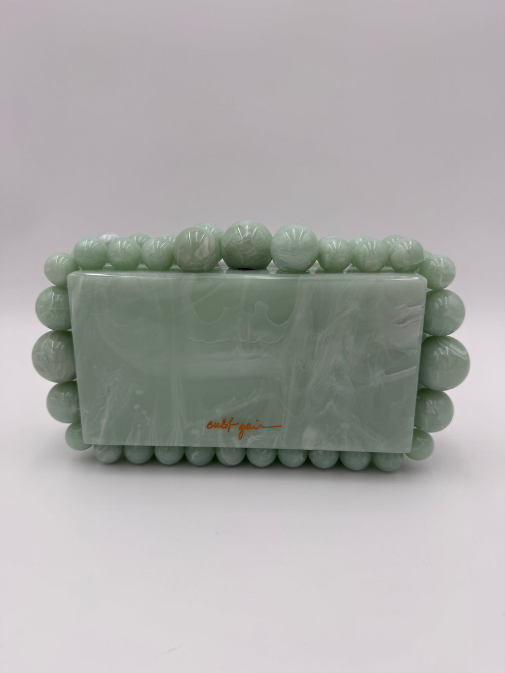 Cult Gaia Soft green acrylic clutch