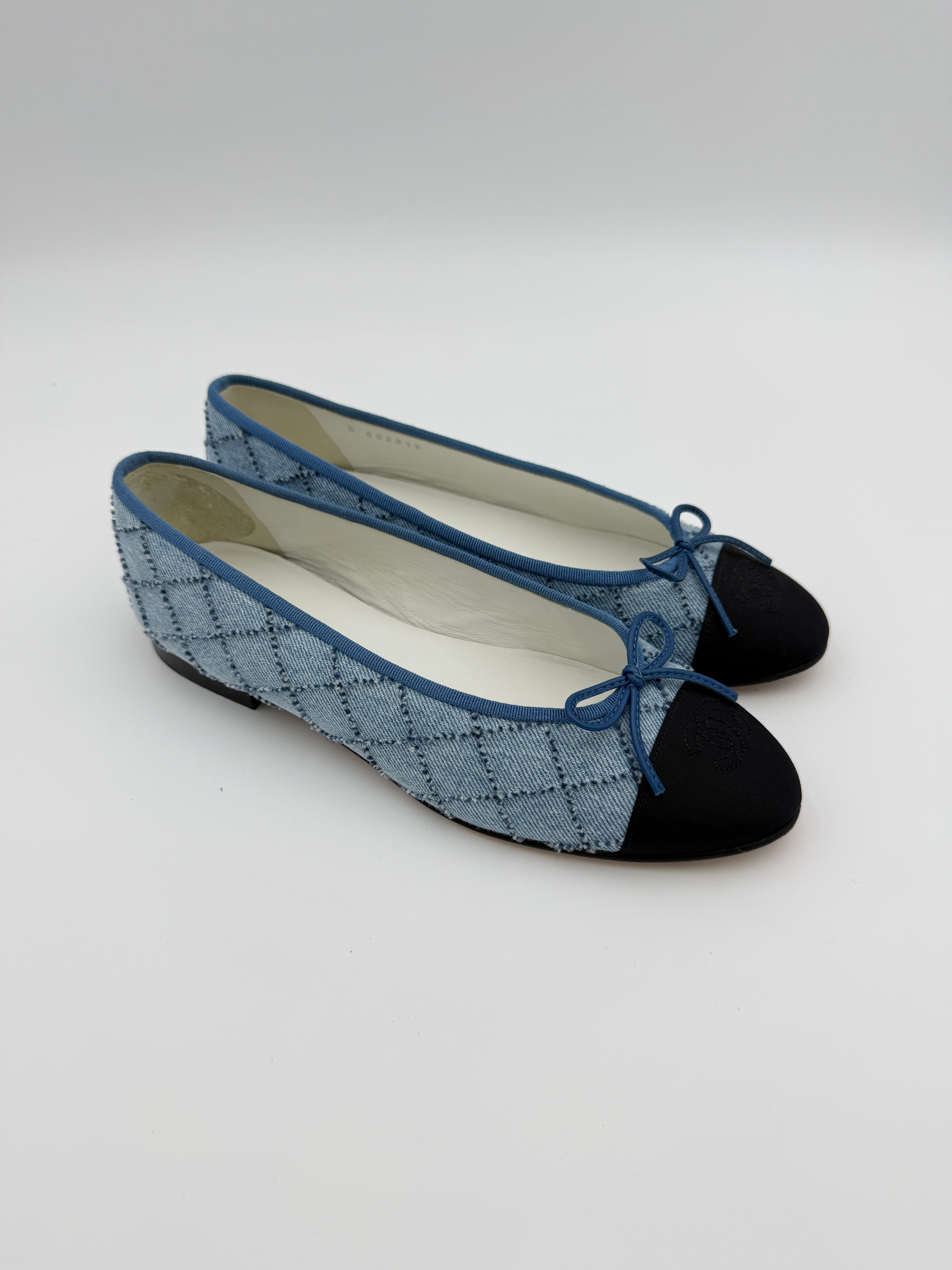 Chanel Light Denin Ballerinas Size 40