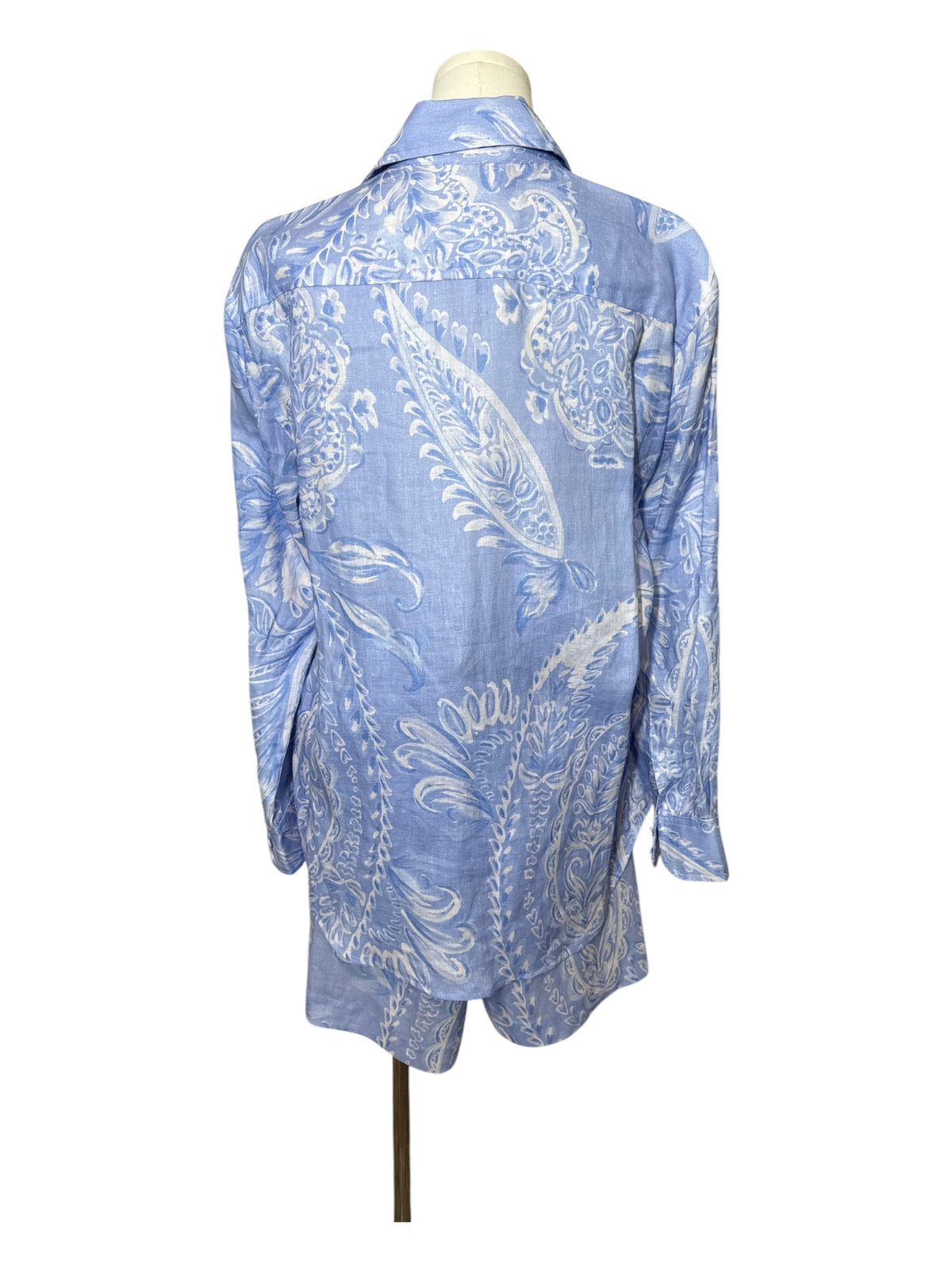 TIG Blue Linen Paisley Print Set Medium