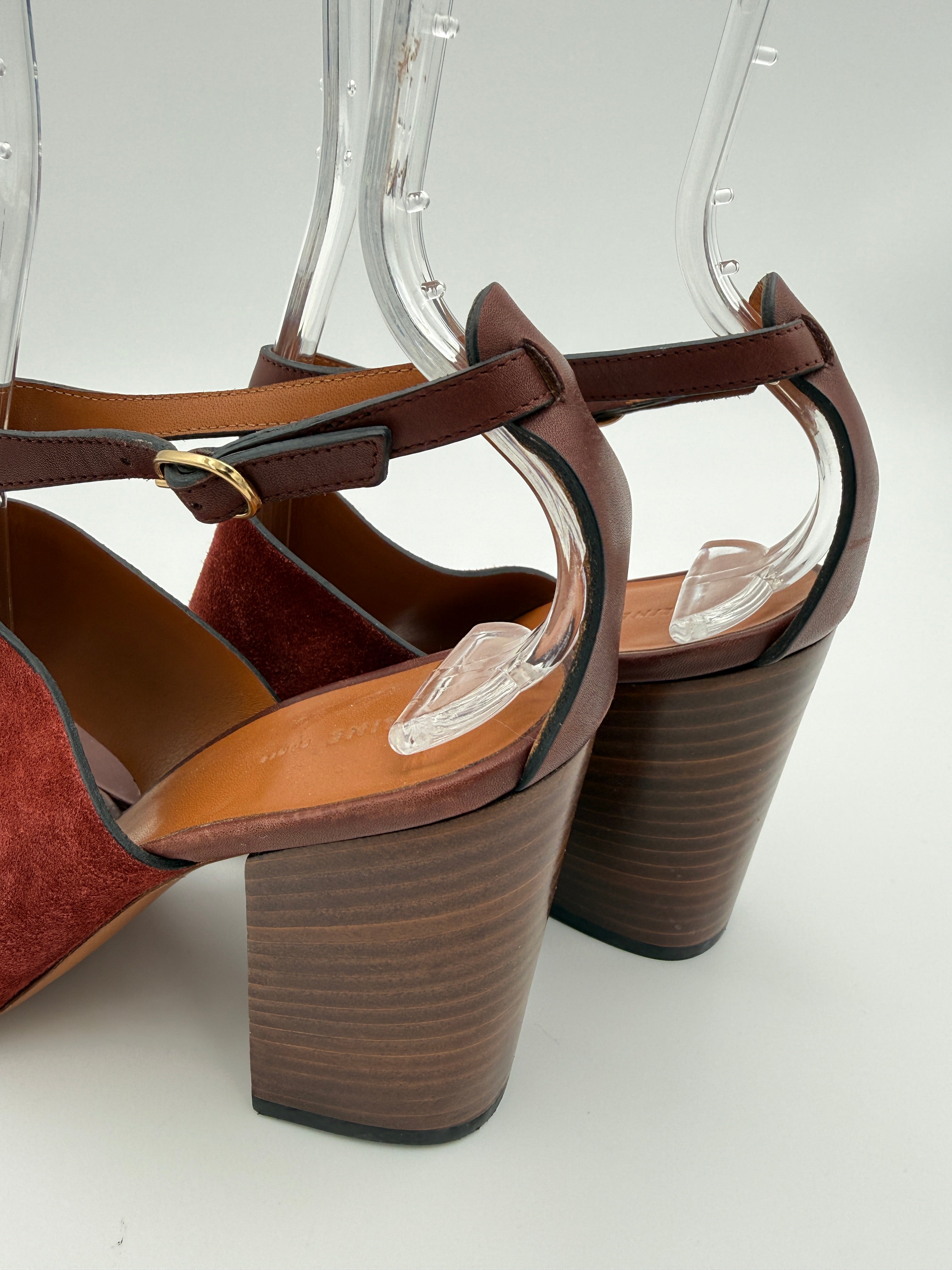 Celine Brown Wood Heels Size 37,5