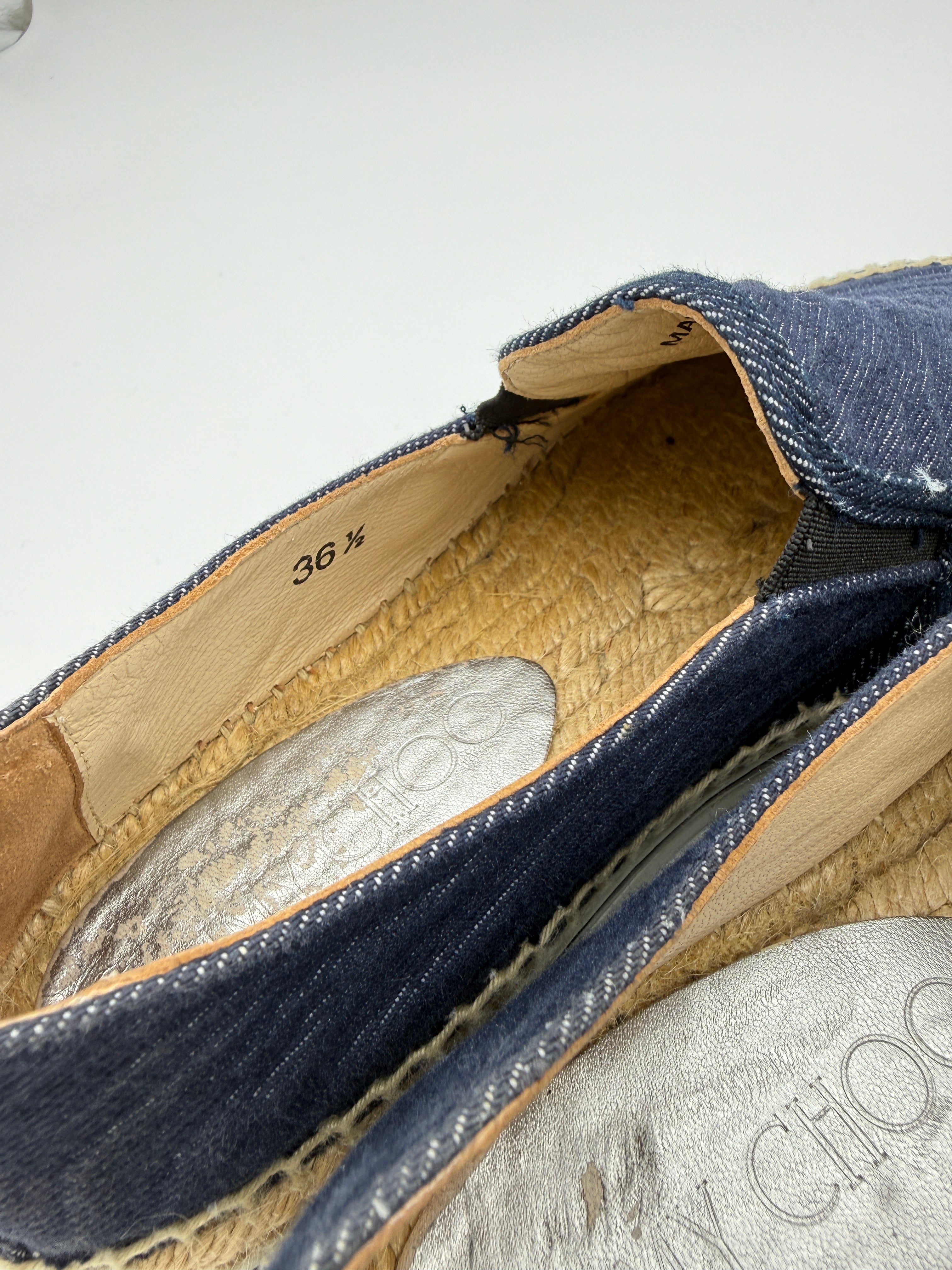 Jimmy Choo Whipstich Trim Espadrilles Size 36,5