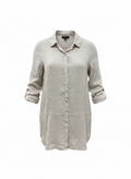 Tahari Beige Linen Long Shirt Medium