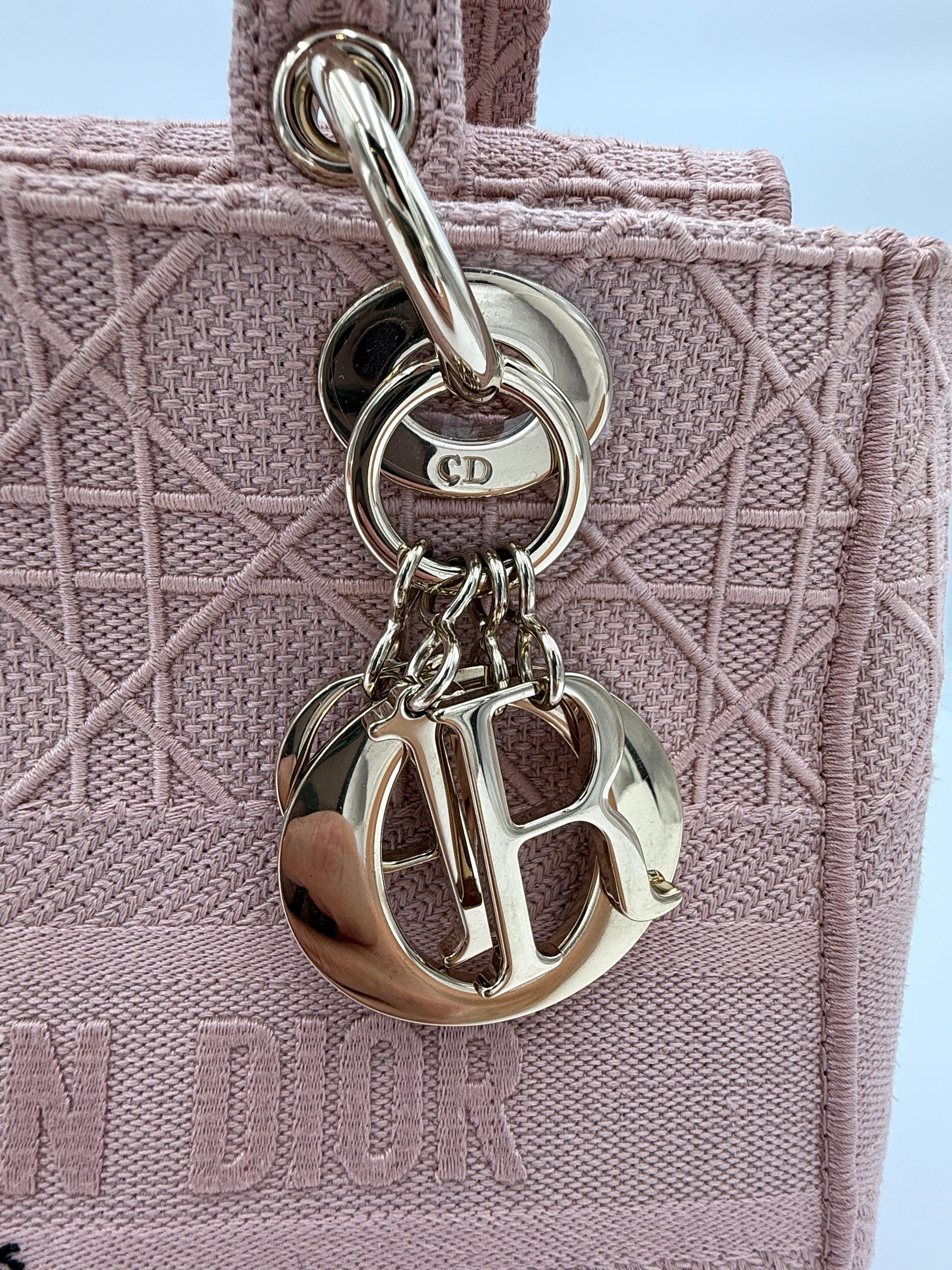 Lady Dior Cannage Rosewood Canvas
