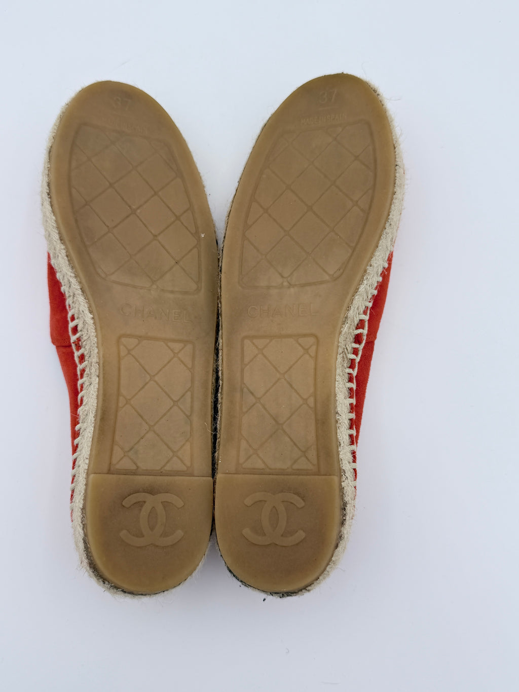 Chanel Orange Suede Espadrille size 37 Pre Loved