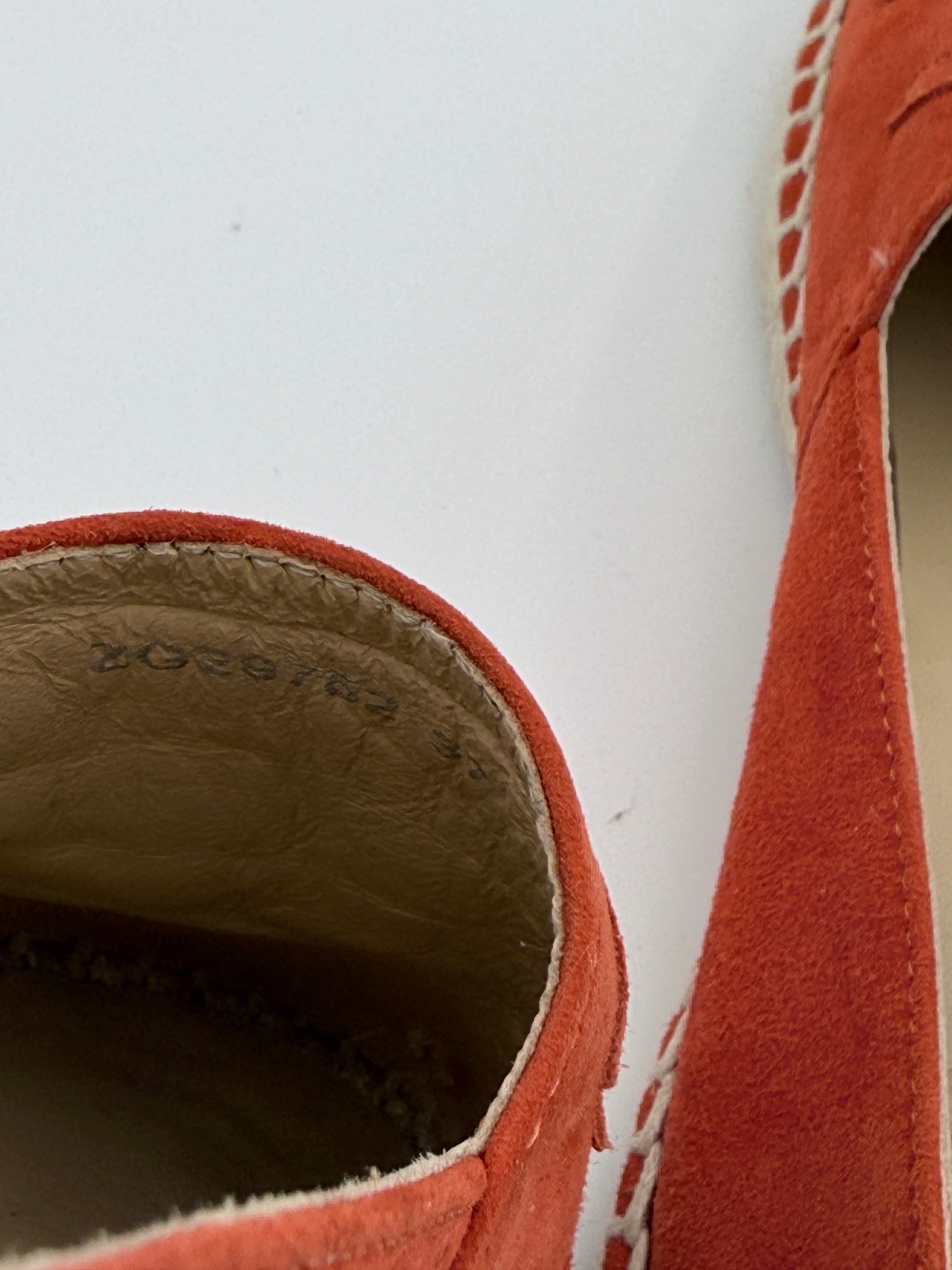 Chanel Orange Suede Espadrille size 37 Pre Loved