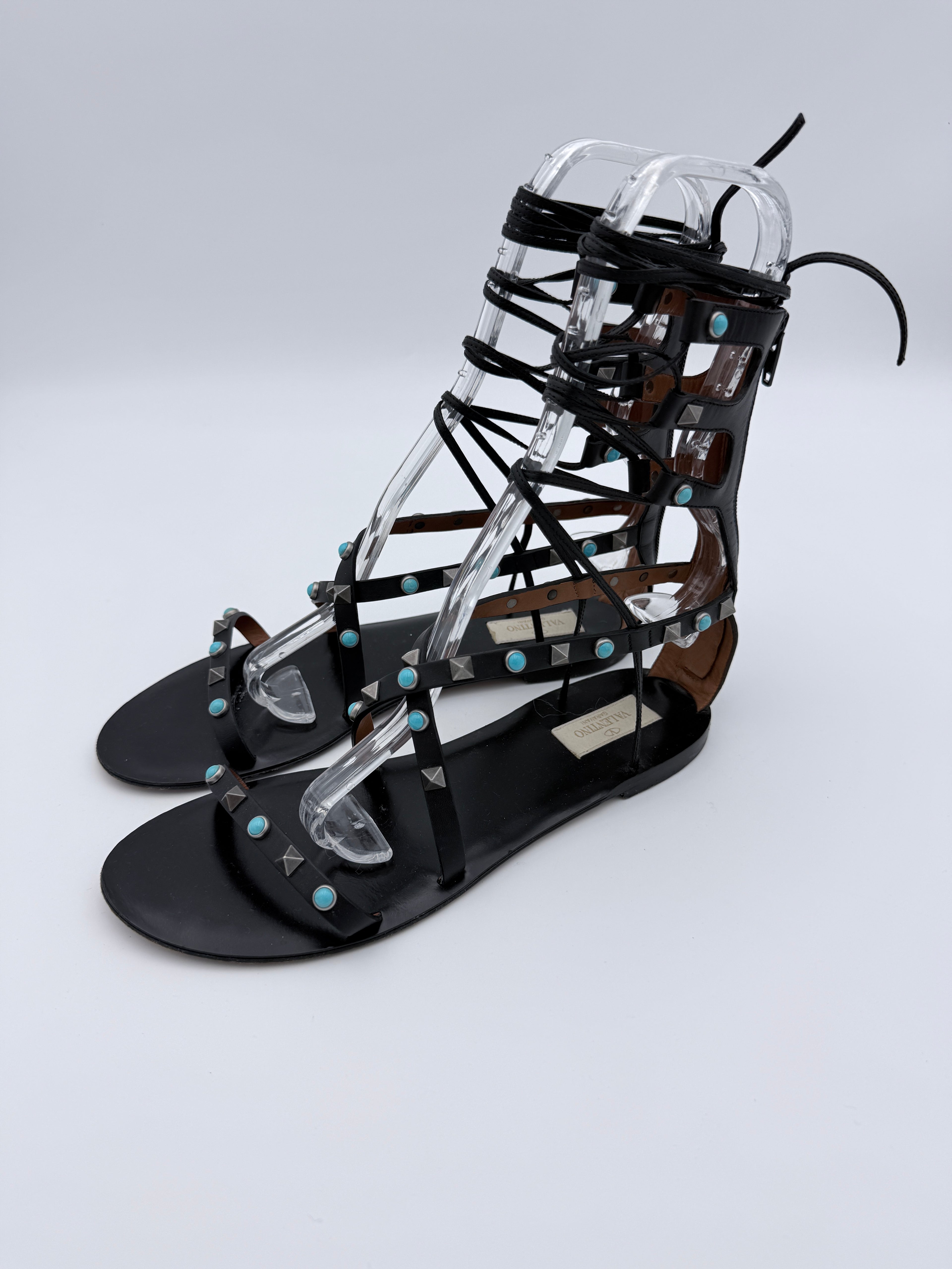 Valentino Black Gladiator Size 39
