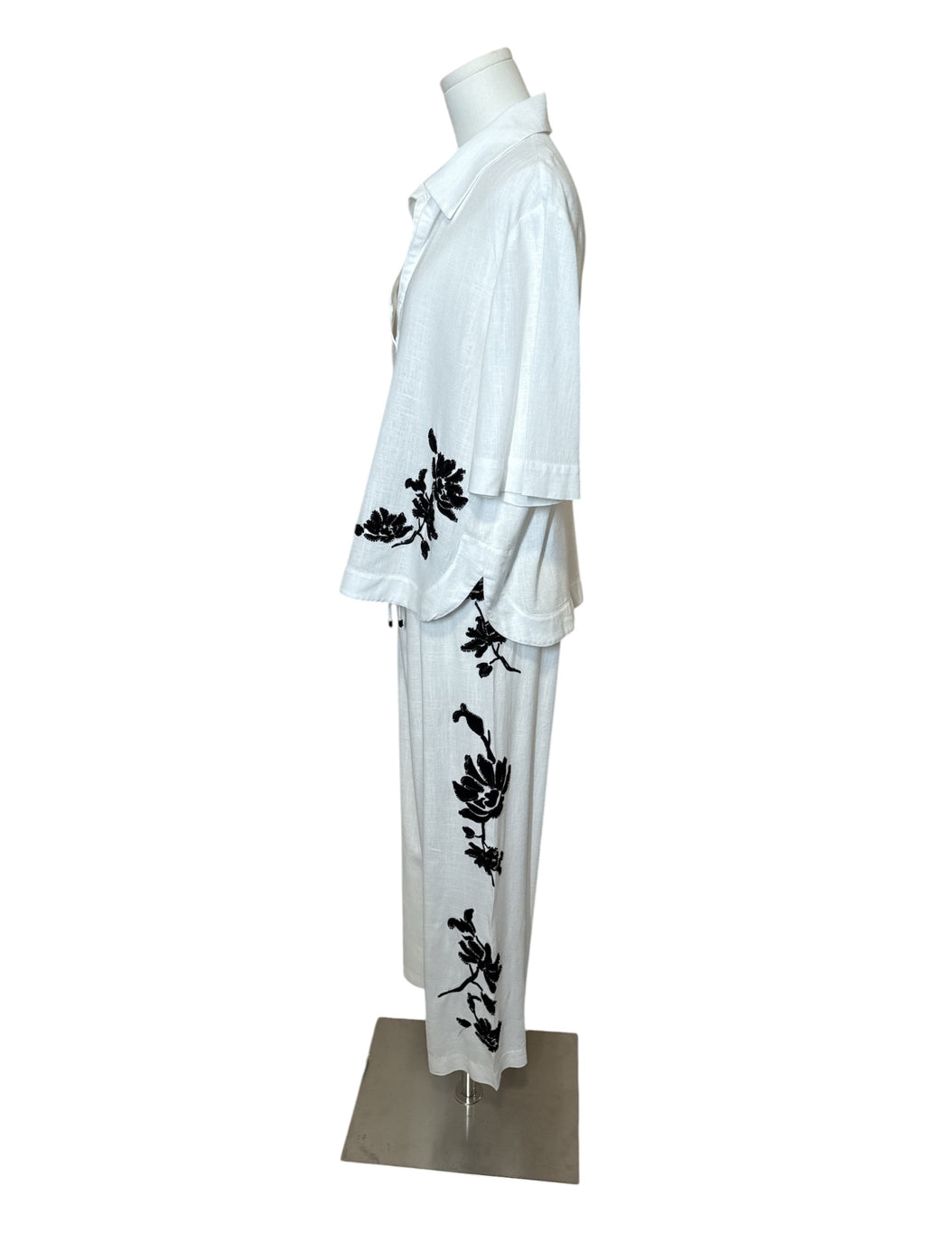 ZARA White Cotton Embroidered Set M