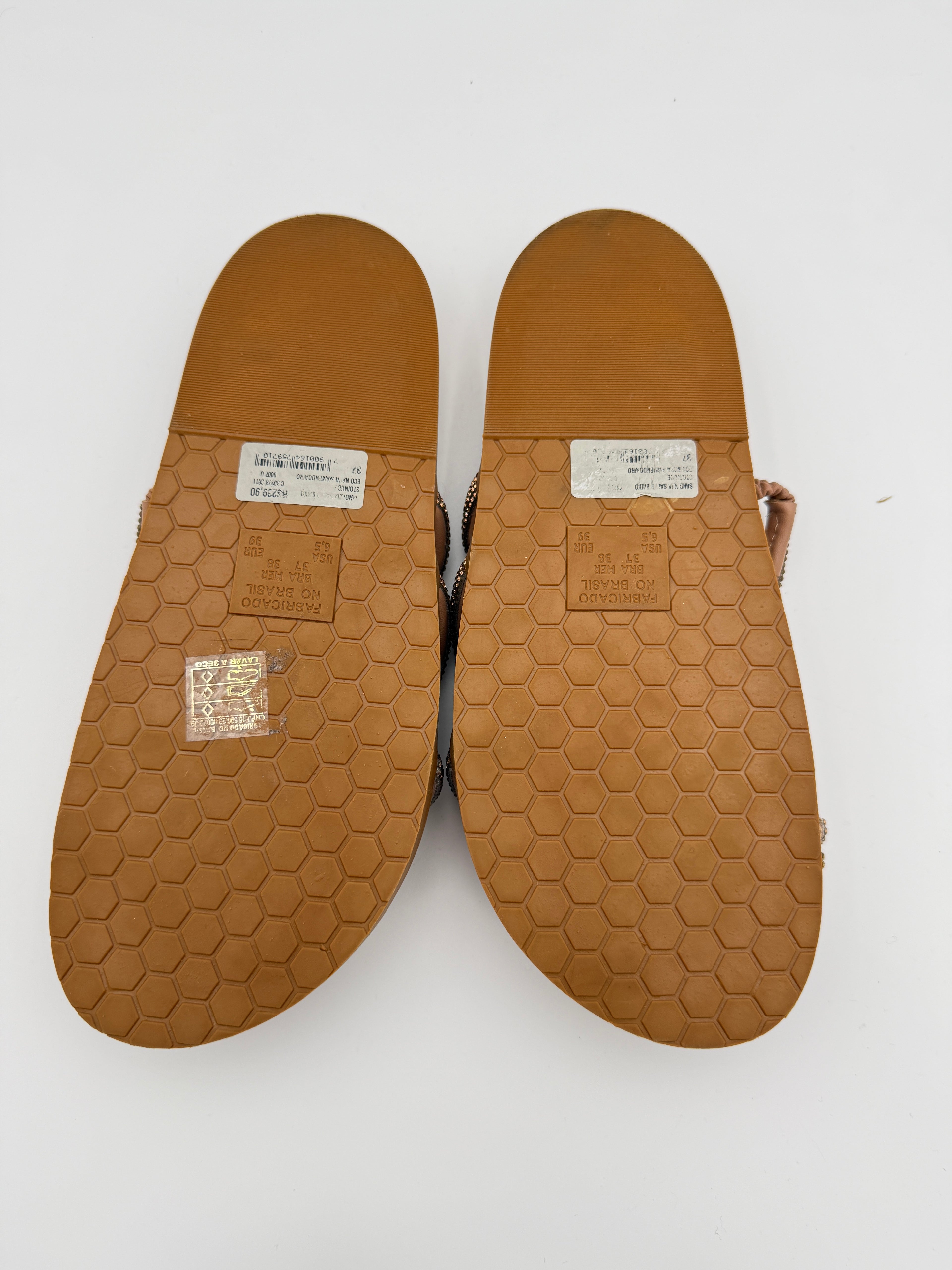 Anacapri Caramel Rhinestone flat Size 8