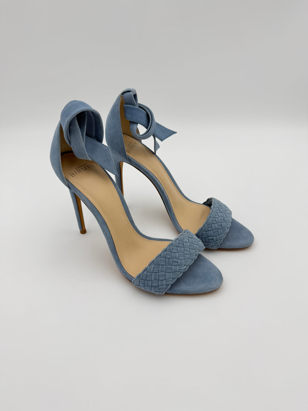 Alexandre Birman soft blue suede  heel Size 8