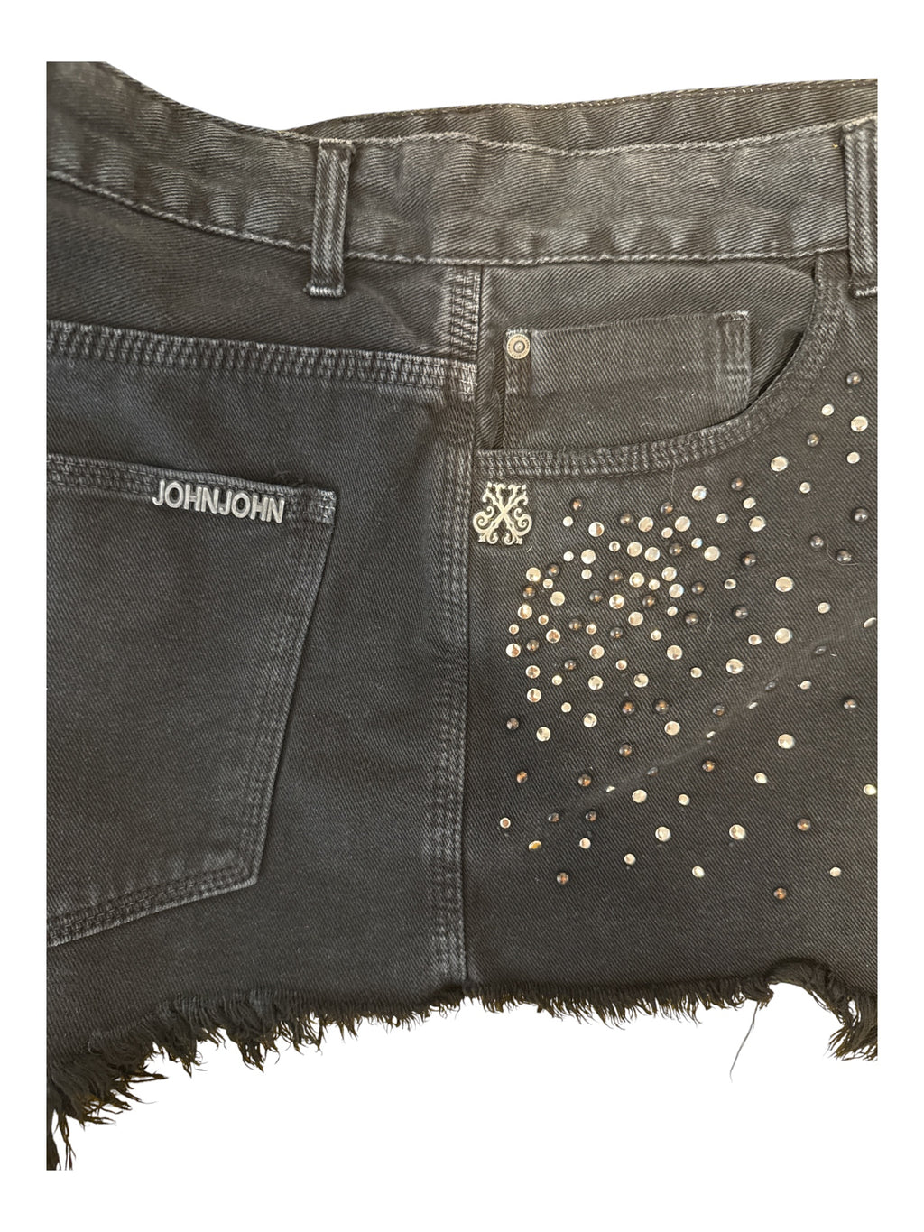 JOHN JOHN black studs mini skirt