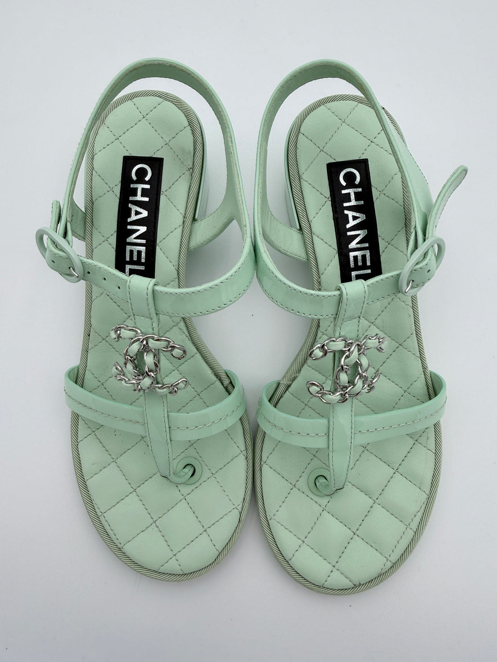 Chanel Mint Green Sandal size 36 Pre Loved