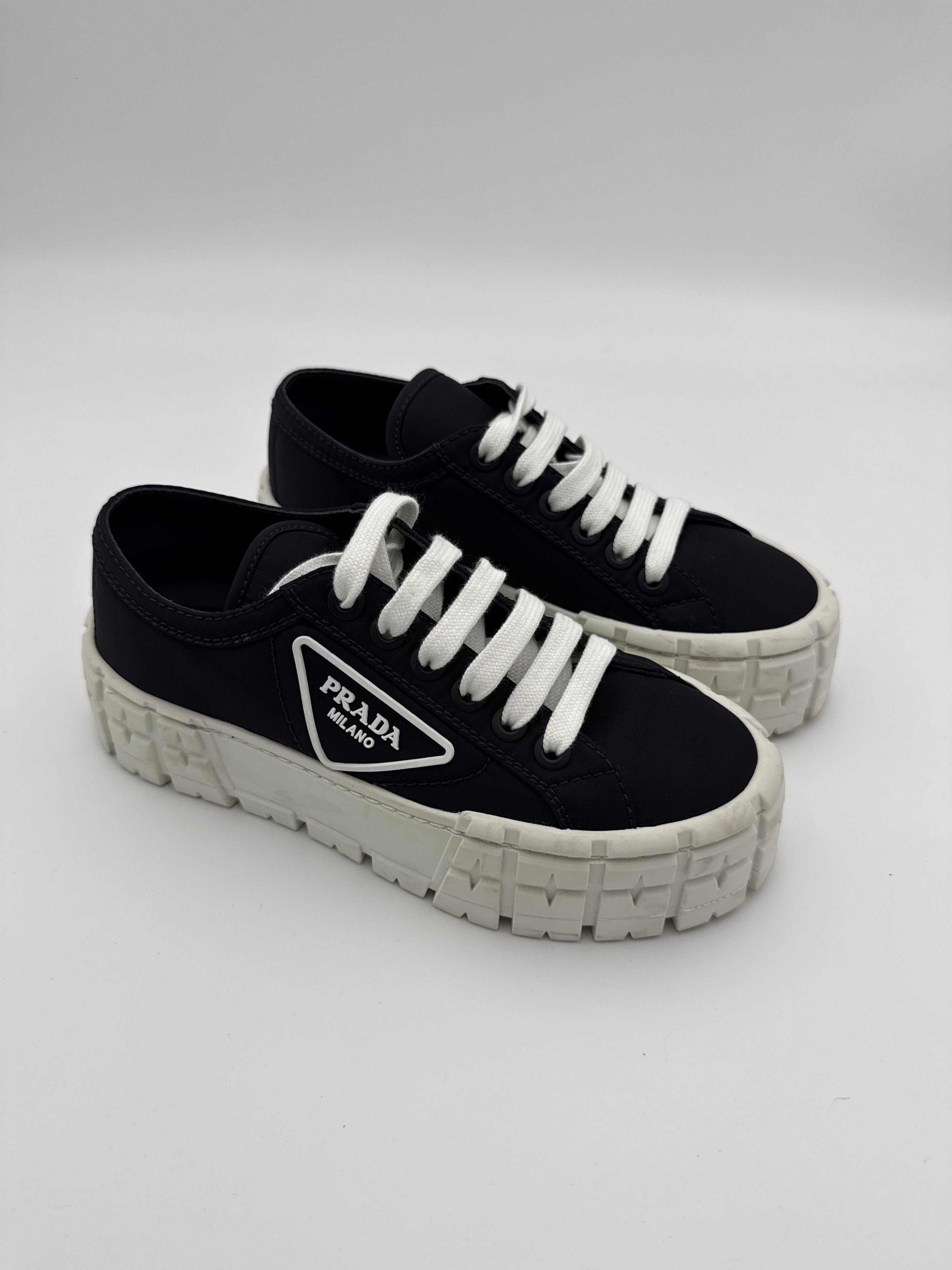 Prada Black Nylon Platform Sneaker size 36