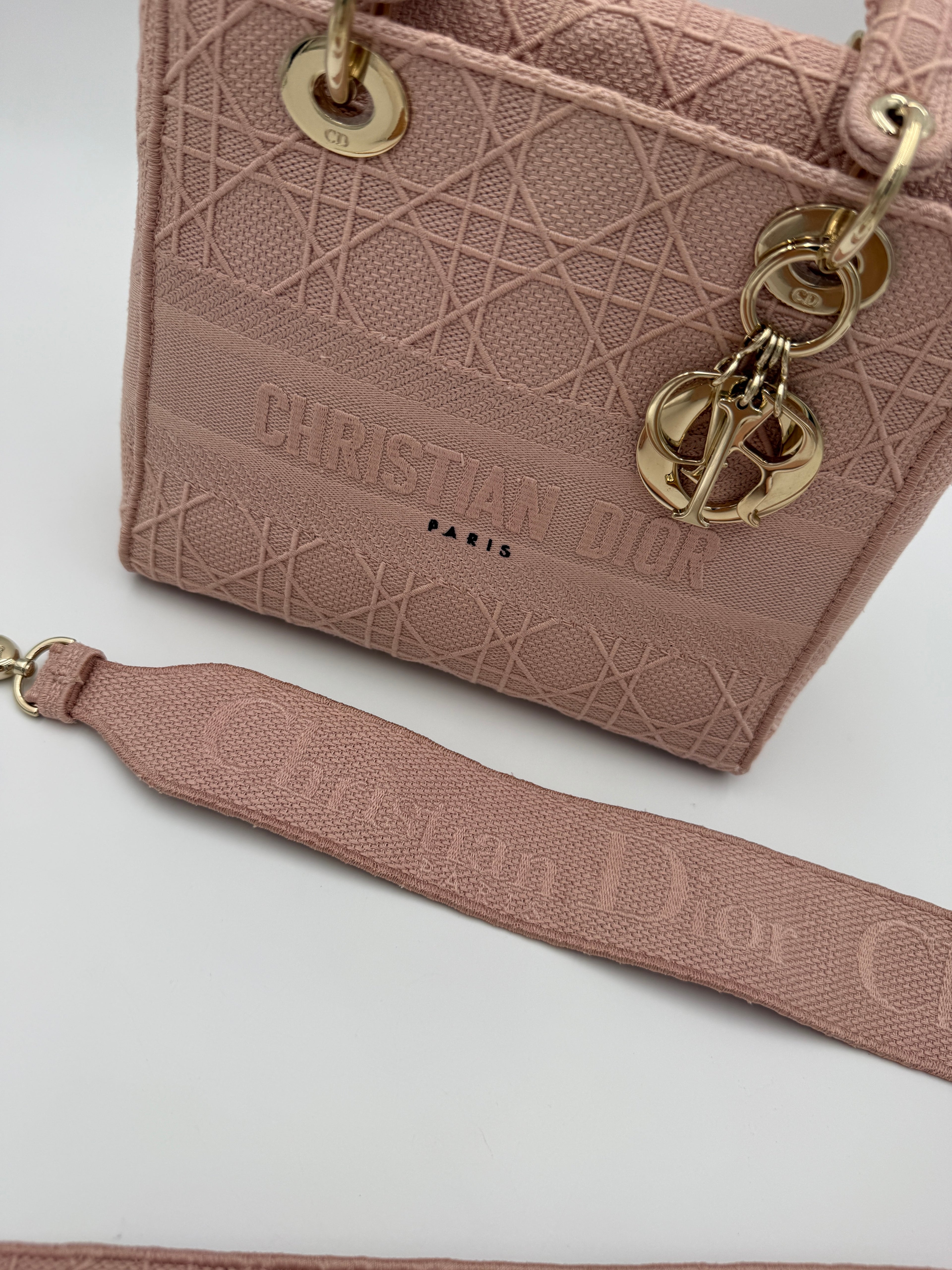 Lady Dior Cannage Rosewood Canvas