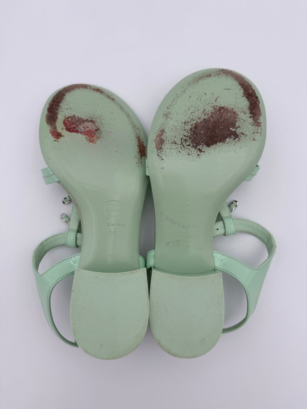 Chanel Mint Green Sandal size 36 Pre Loved