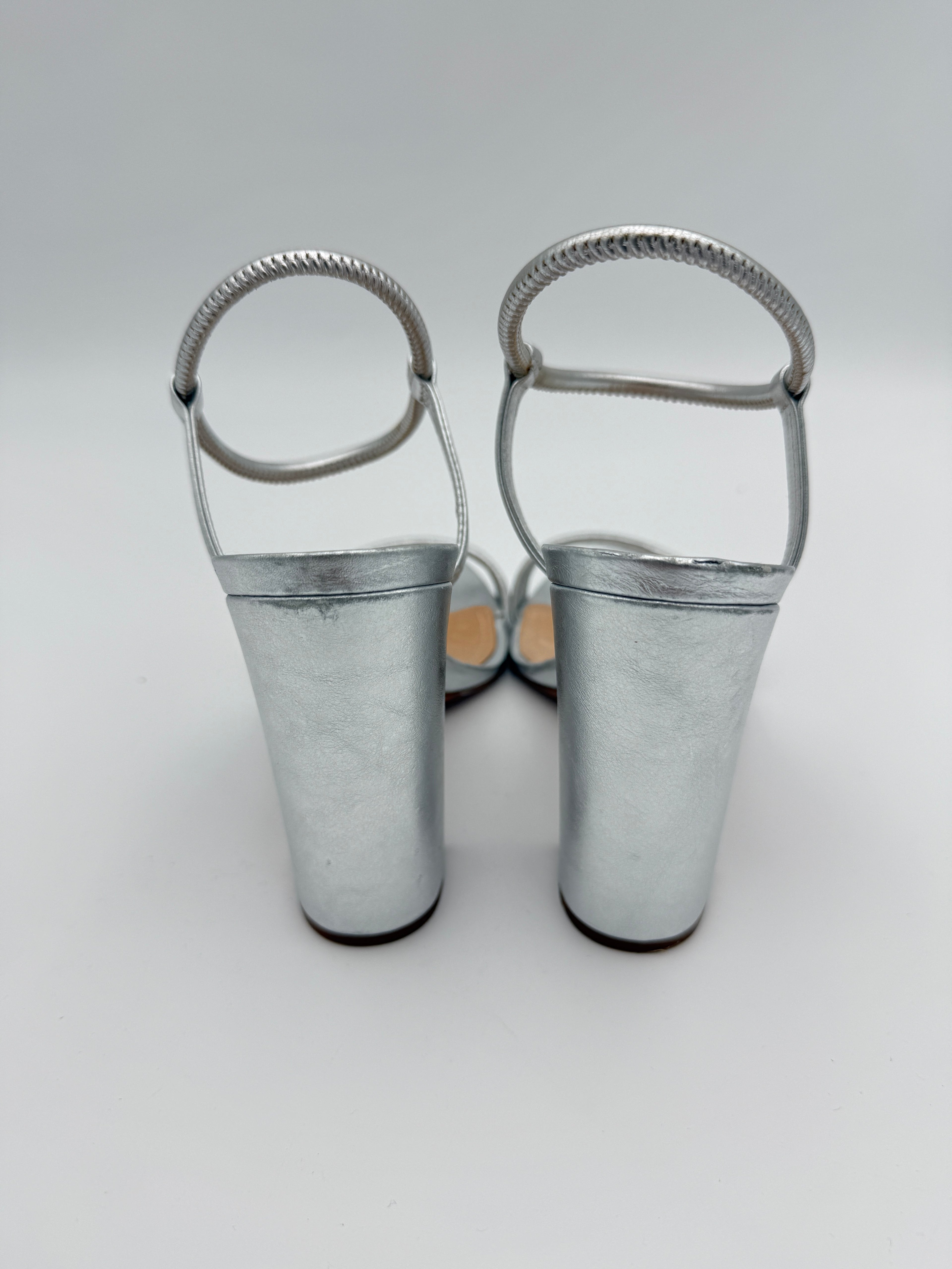 Schutz Silver Sandal Size 8