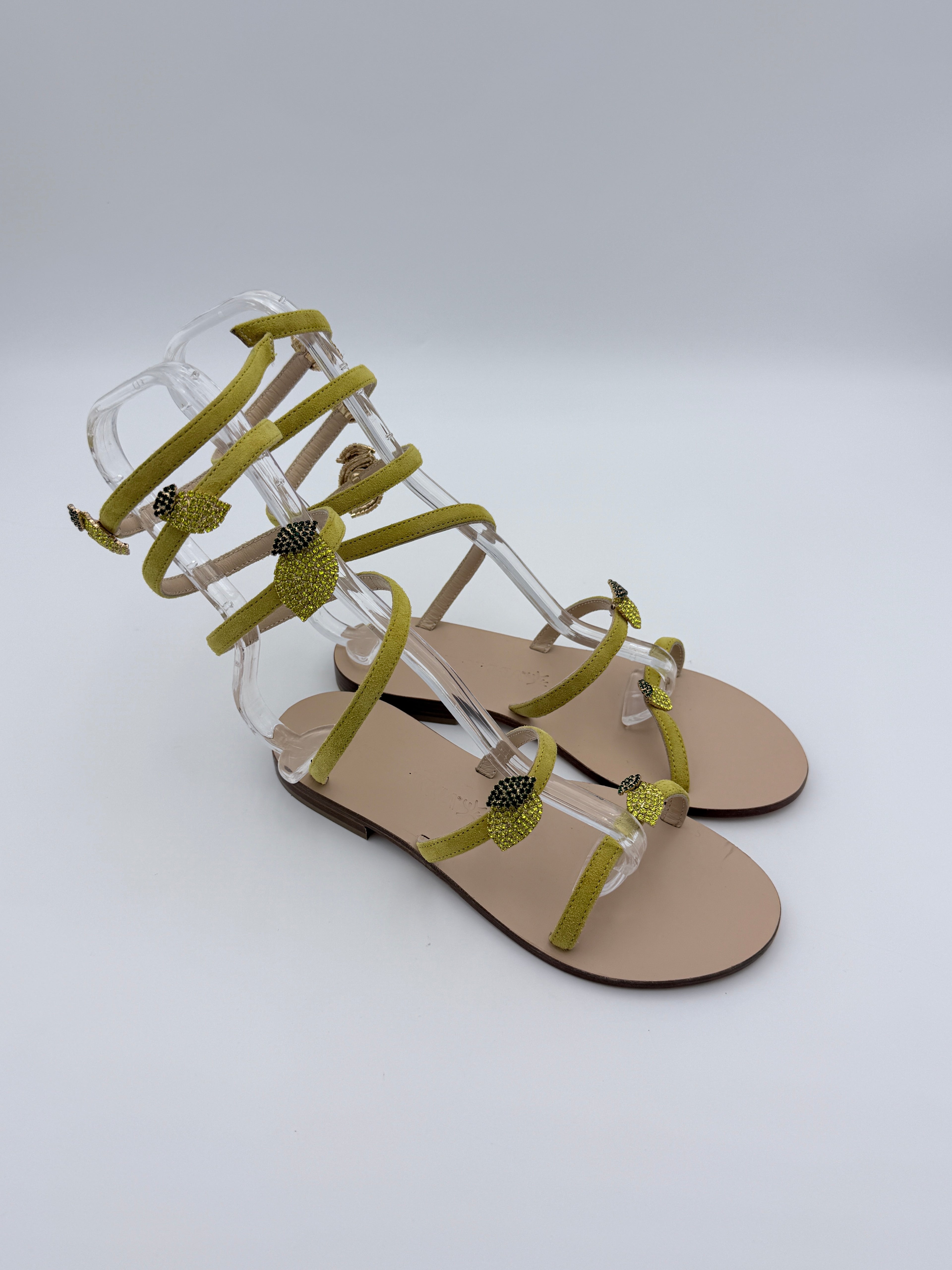 Abiddikkia Lemons gladiator flats new size 36