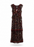 Max Studio Dark Brown printed Long Dress - Size M