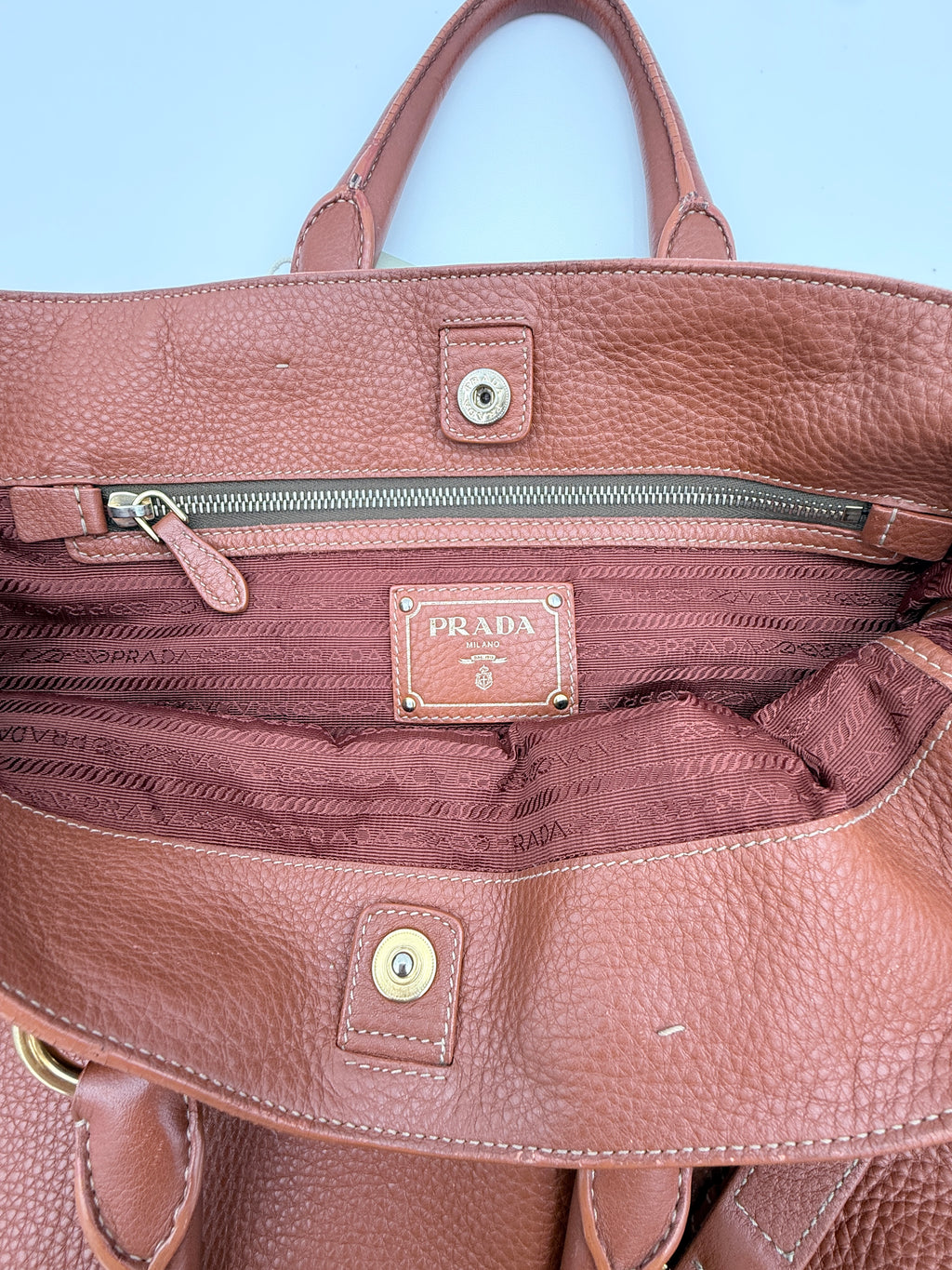 Prada Burnt Orangle leather bag