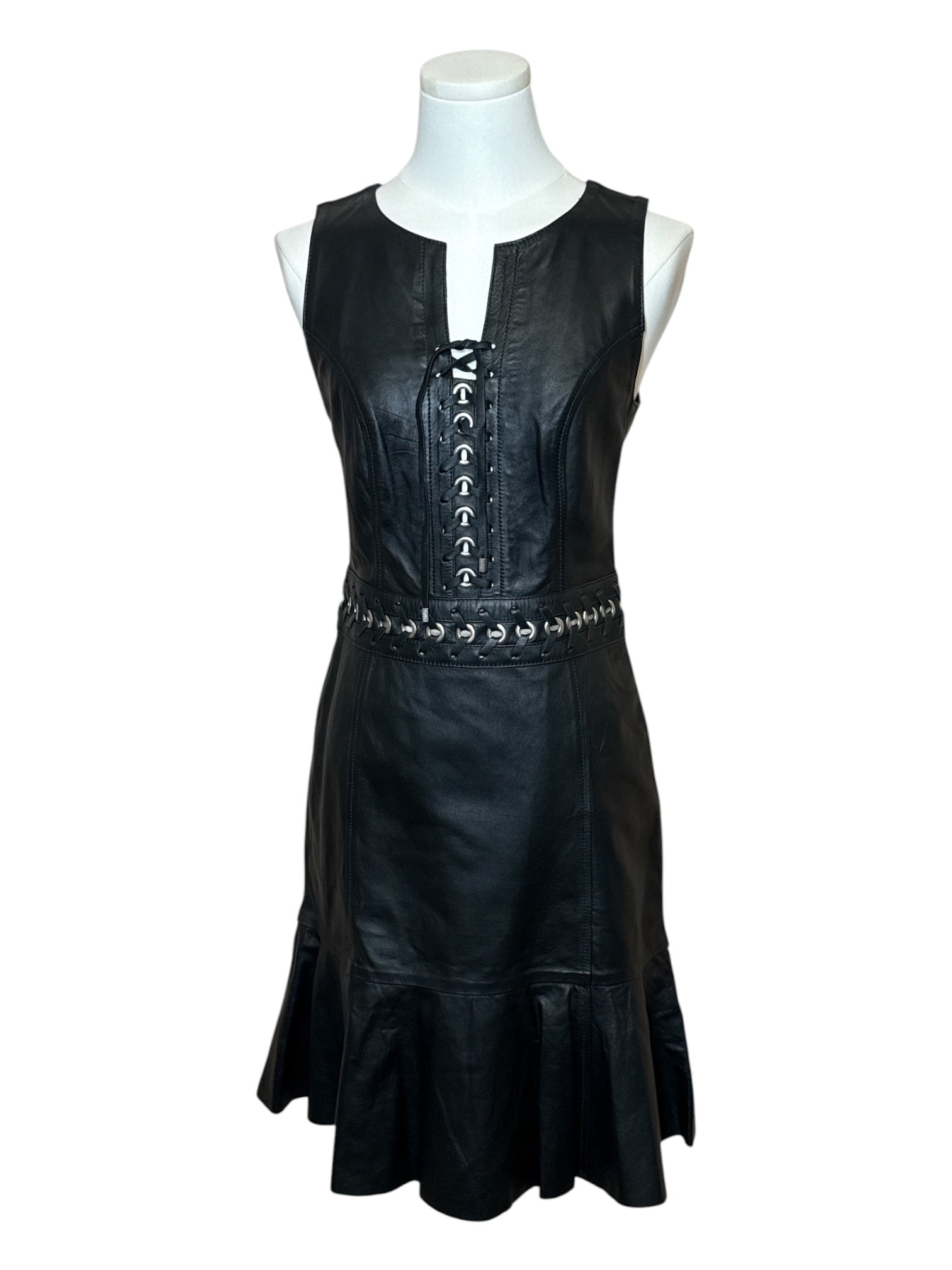 LETAGE Black Leather Dress Small