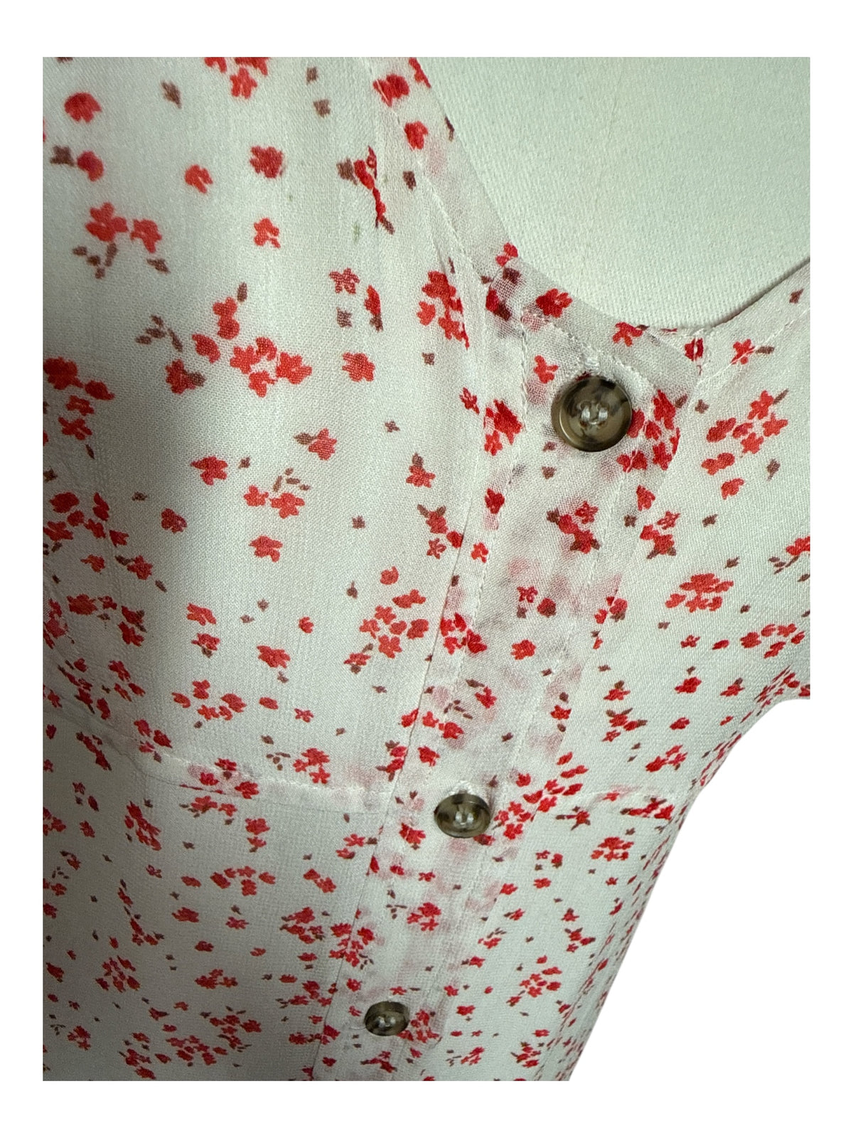 Ganni White red flowers Dress Medium