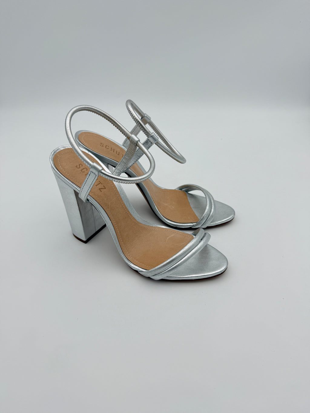 Schutz Silver Sandal Size 8