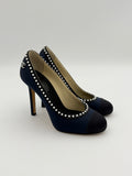 Chanel Navy/black pearl pump size 35 1/2