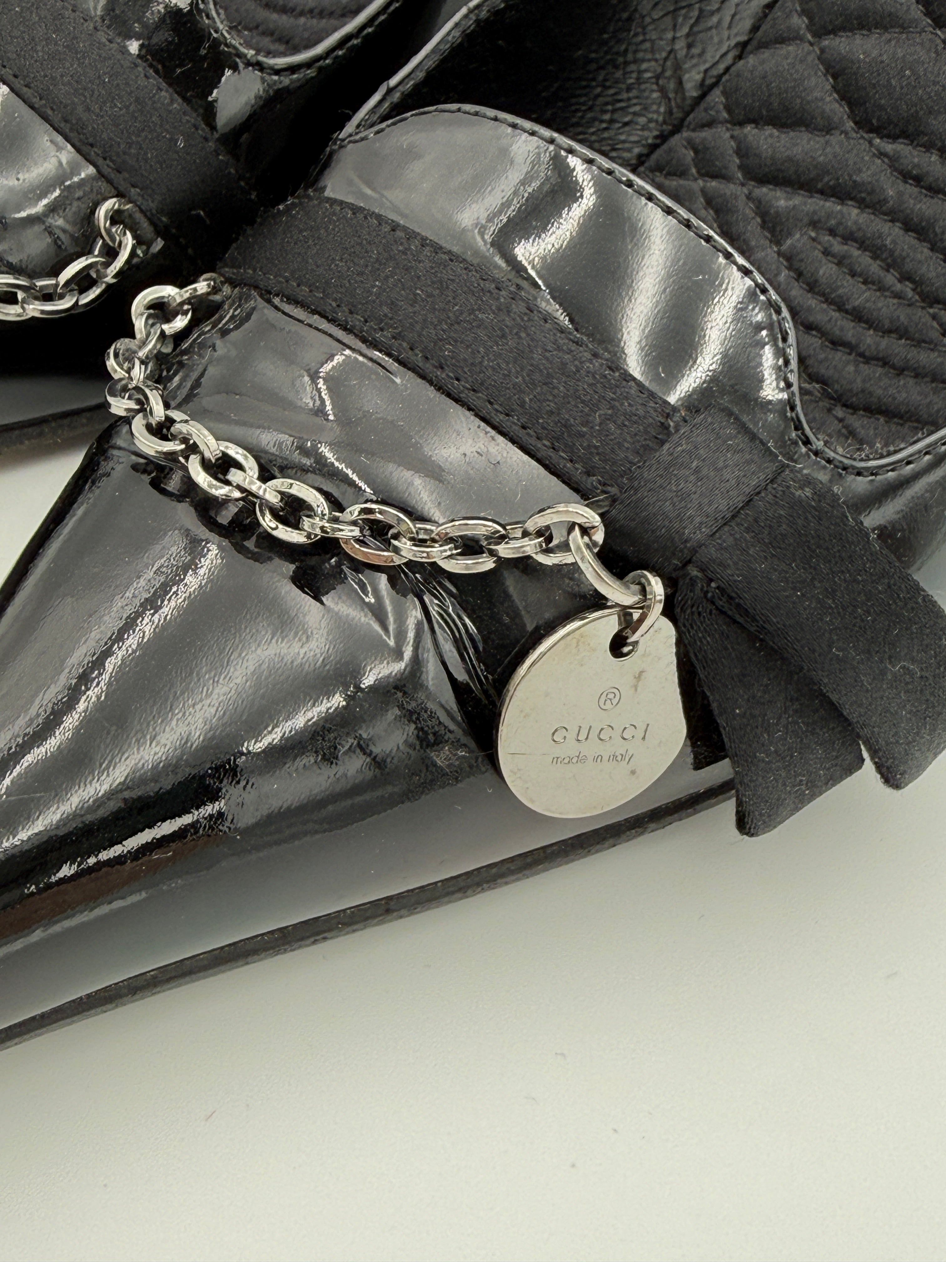 Gucci pointed patent scarpin
