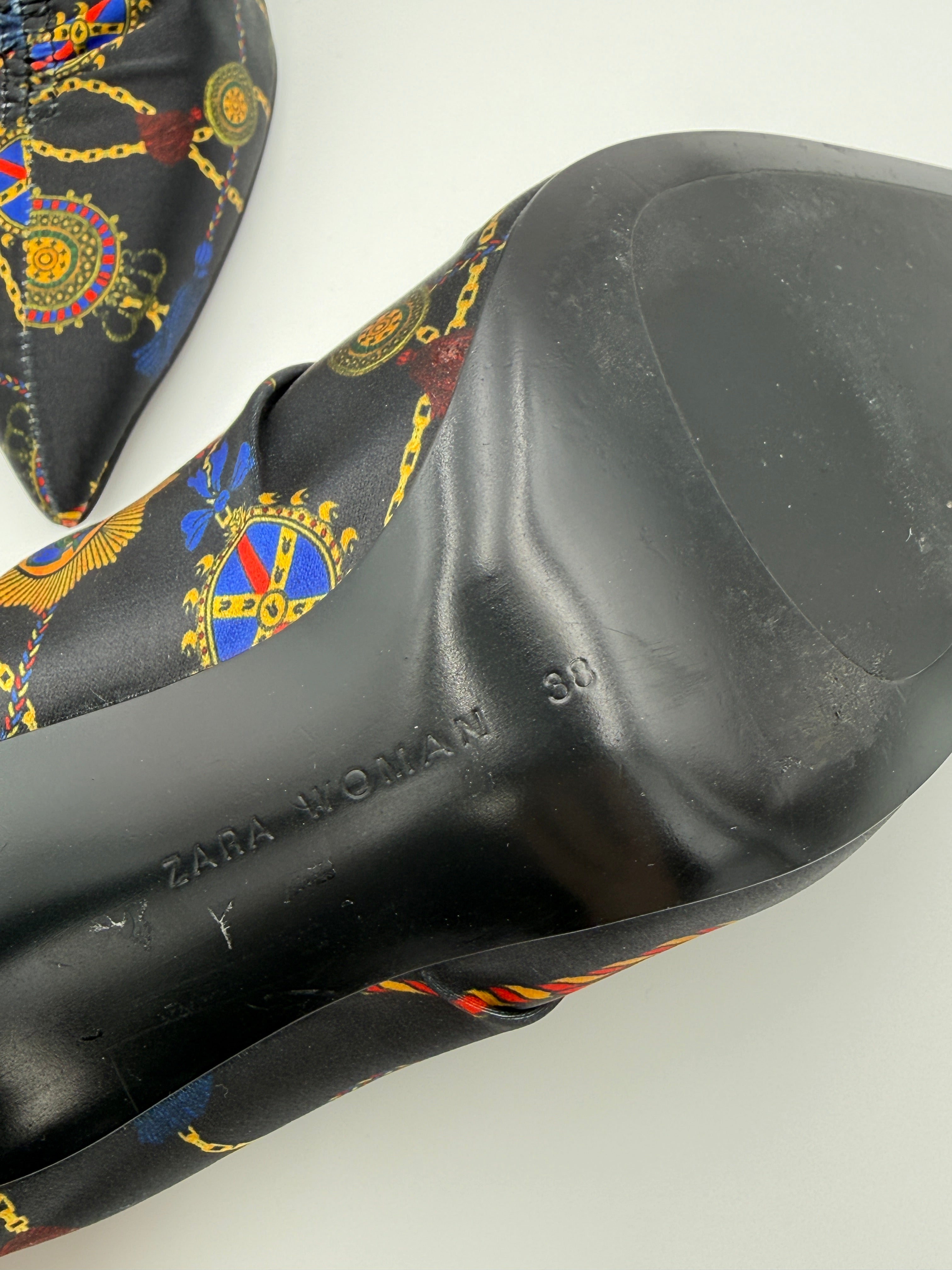 Zara Printed Boots Size 38