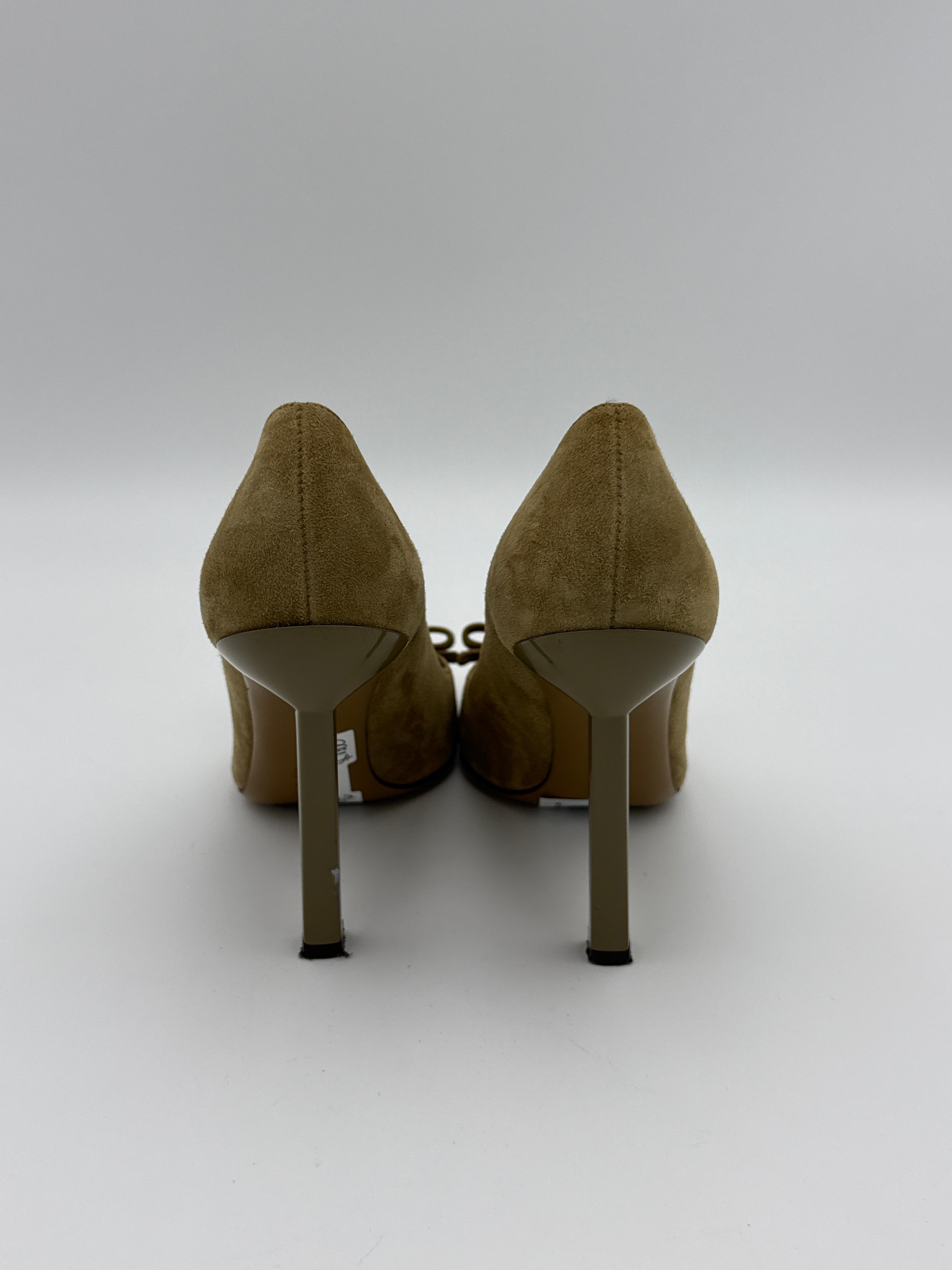 Ferragamo Olive suede pump