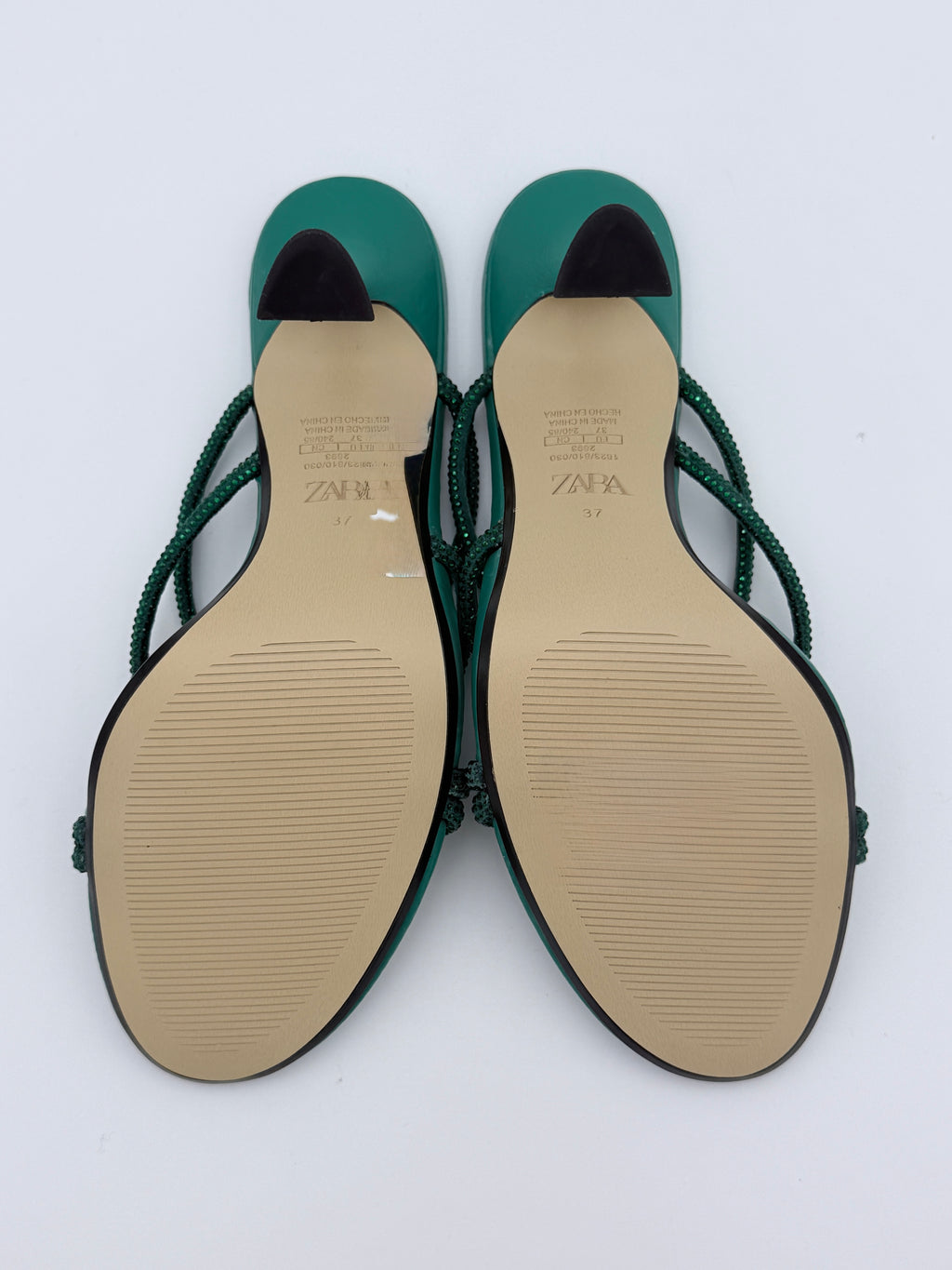 Zara Green Crystal Sandal New size 37