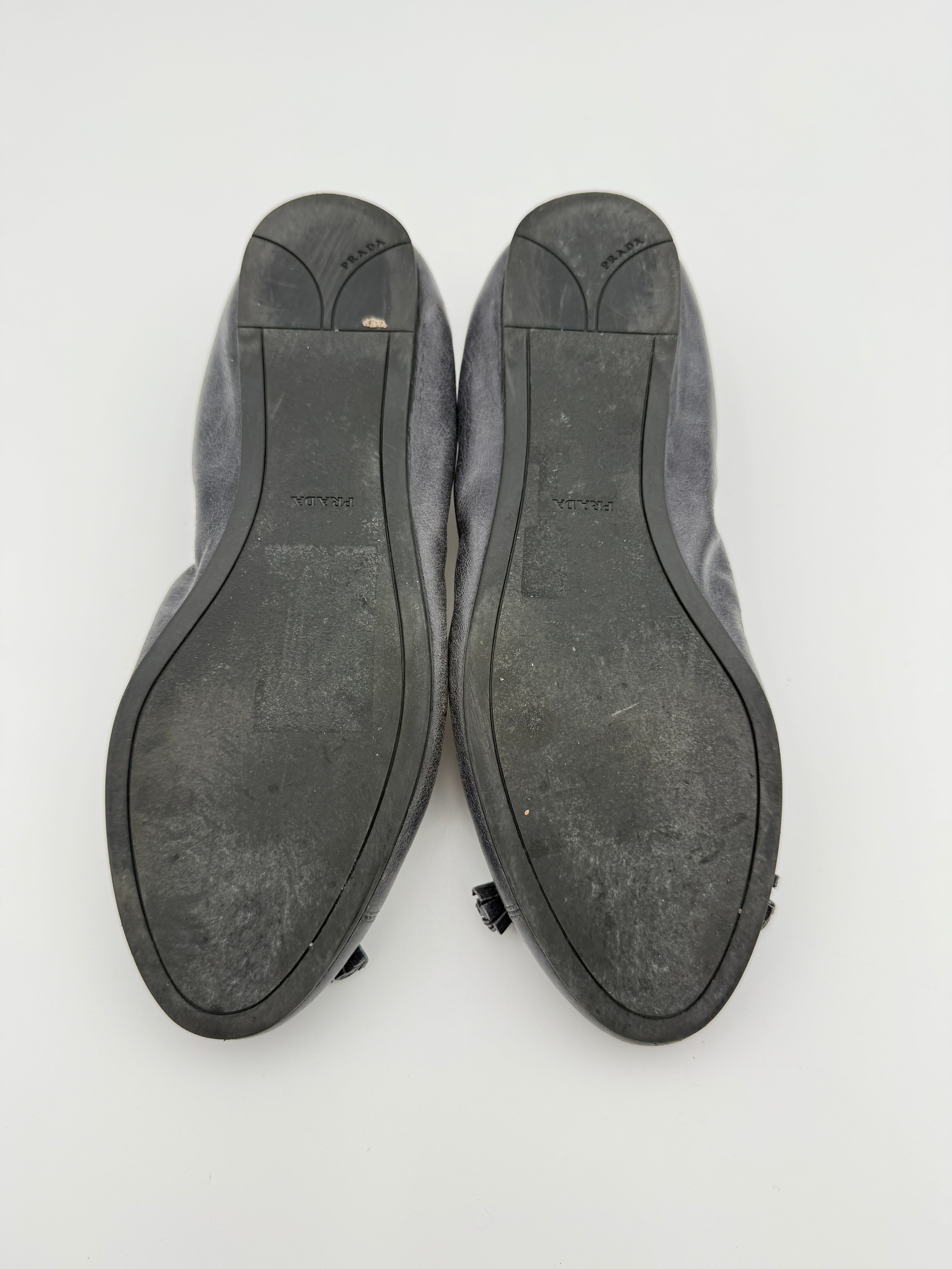 Prada Gray Ballerinas Size 37,5