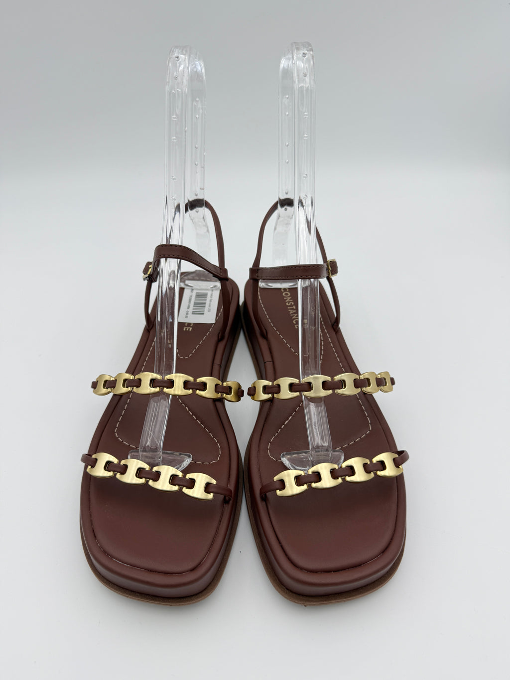 Brown metal flats Size 9