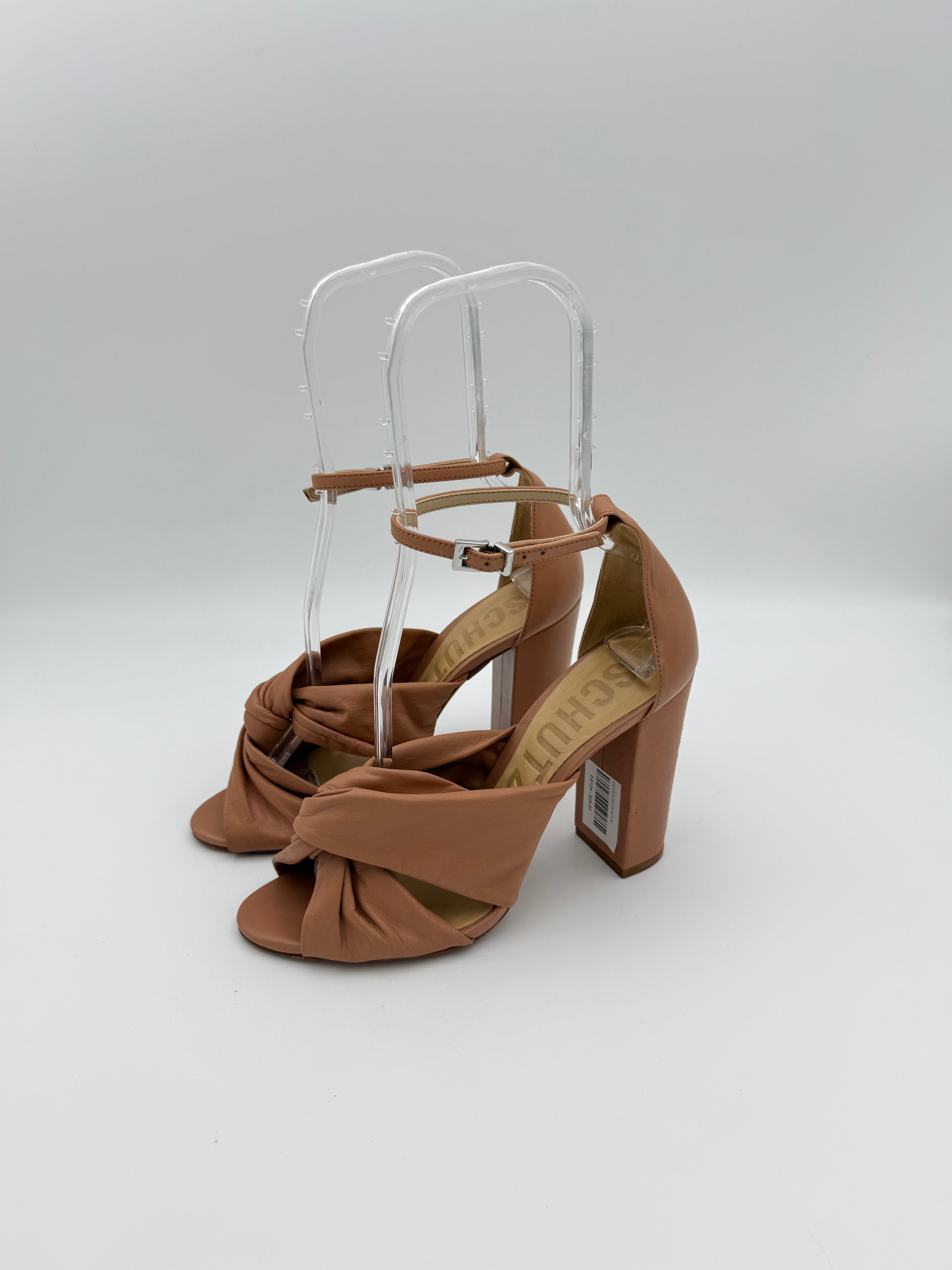 Schutz Nude Leather Sandal Size 8