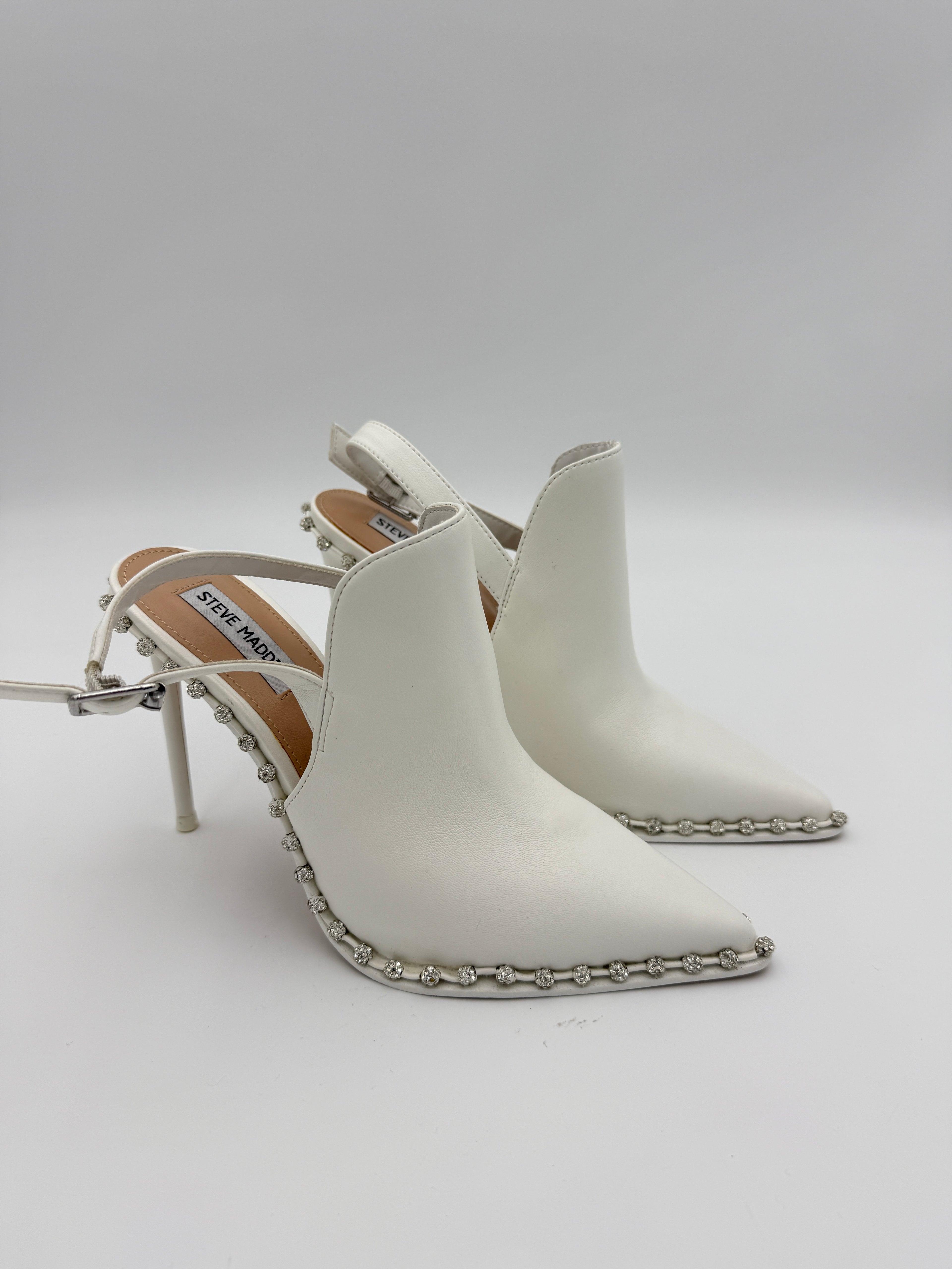 Steve Maden Vivian White heel Size 8