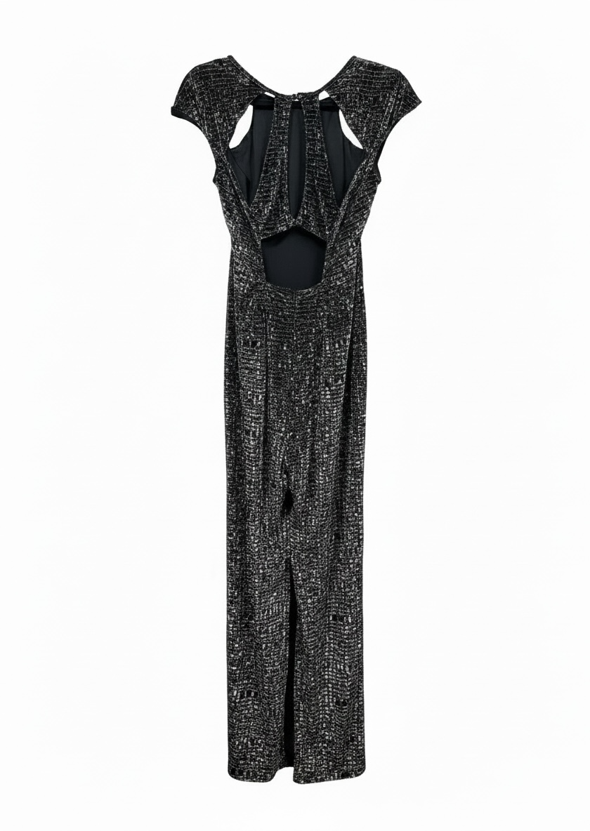TopShop Black Velvet Long Dress Small
