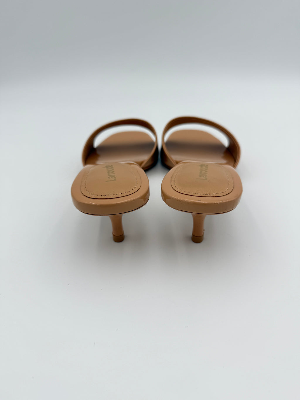 Larroude Tan Patent Mule Size 8