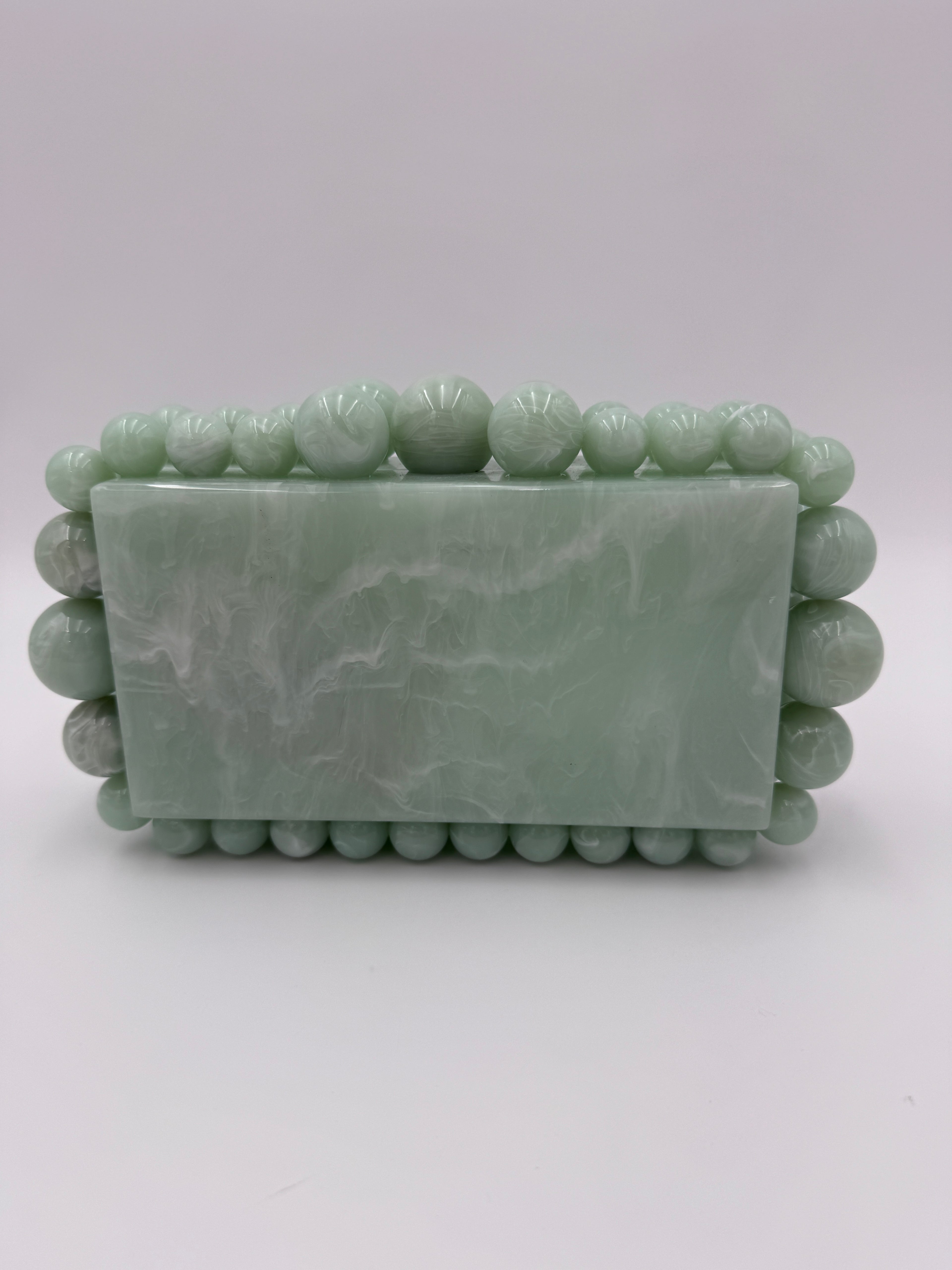 Cult Gaia Soft green acrylic clutch
