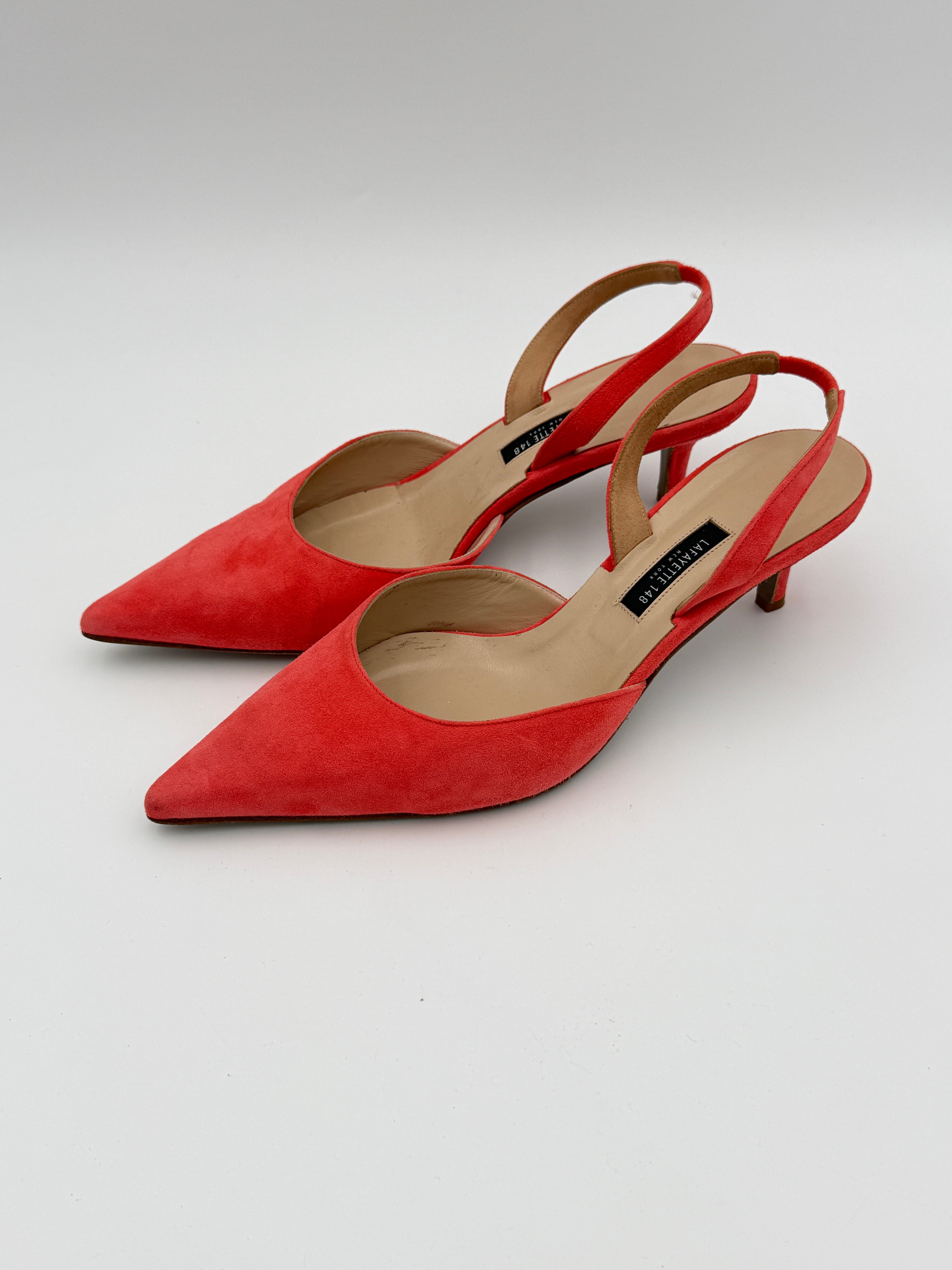 Lafayette 148 Coral Suede Pump Size 40